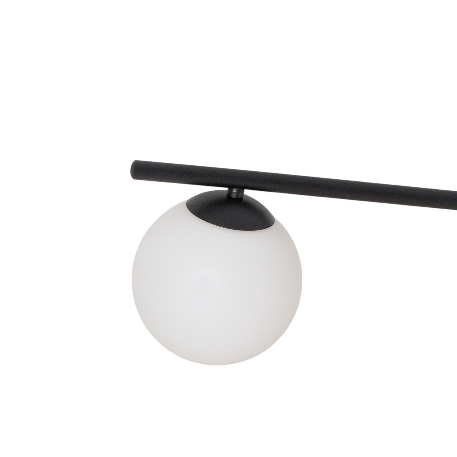 Deckenleuchte Glassy, 4-flg., linear, schwarz/opal