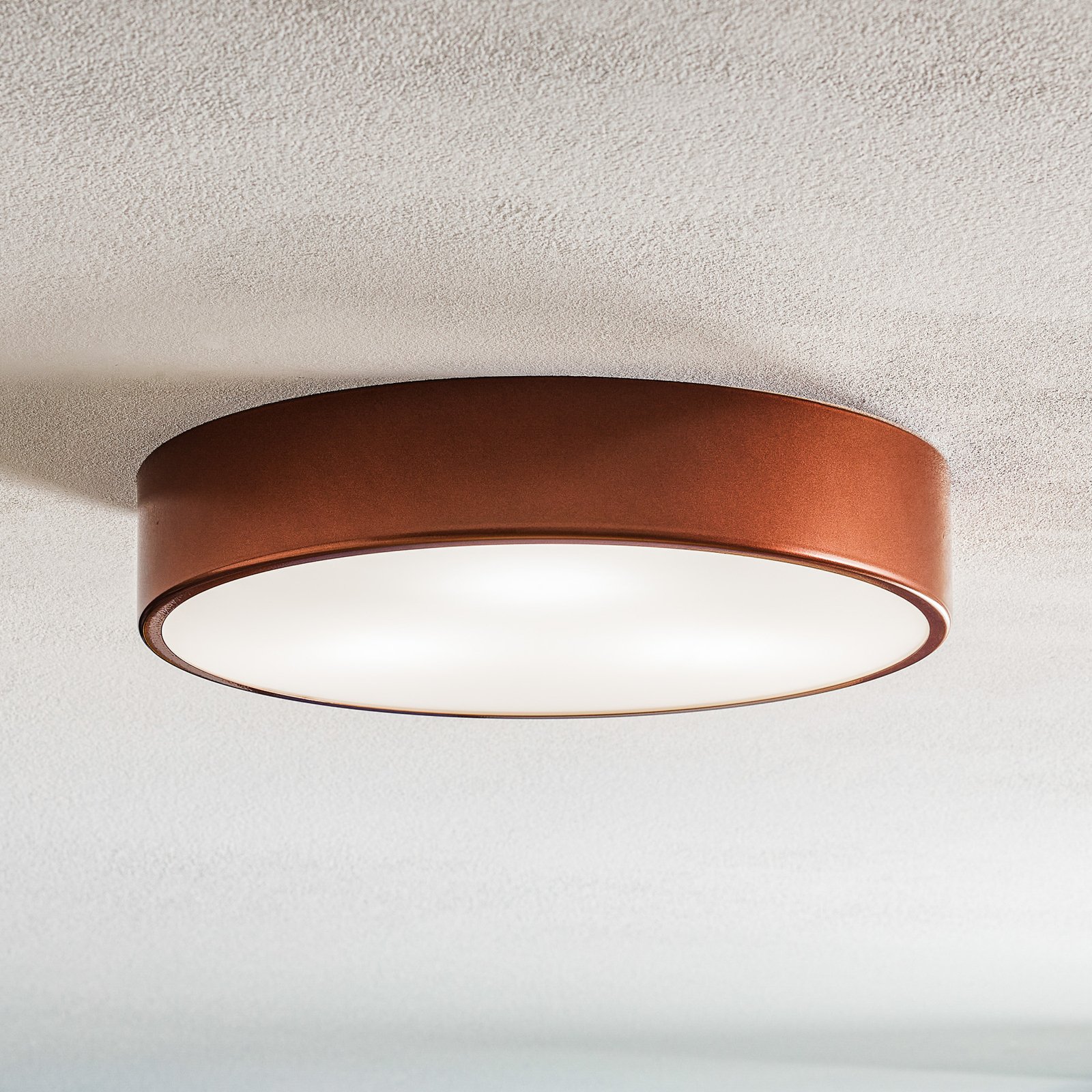 Cleo 400 ceiling light, sensor, Ø 40 cm copper