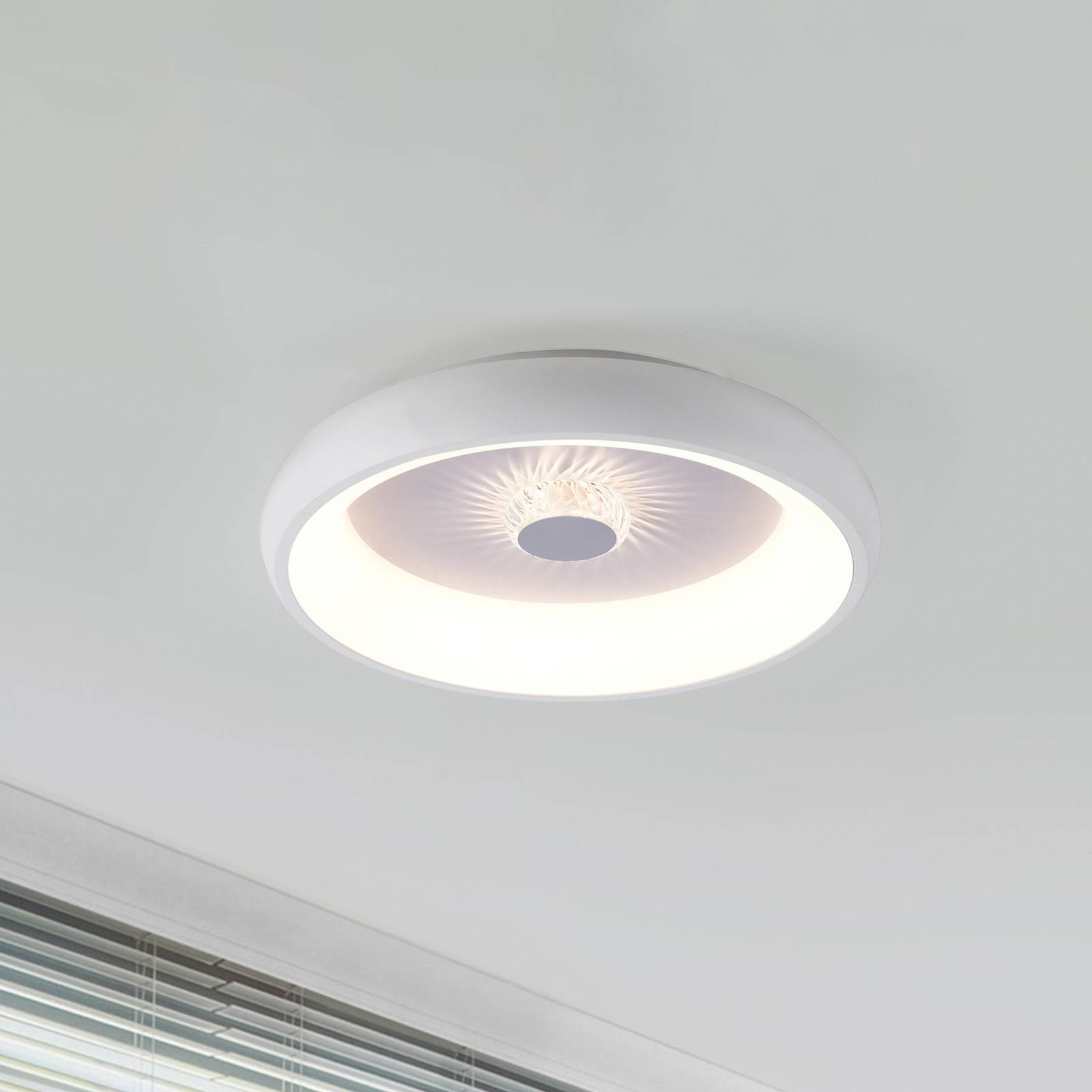 JUST LIGHT. Plafonnier LED Vertigo CCT Ø 46,5 cm blanc