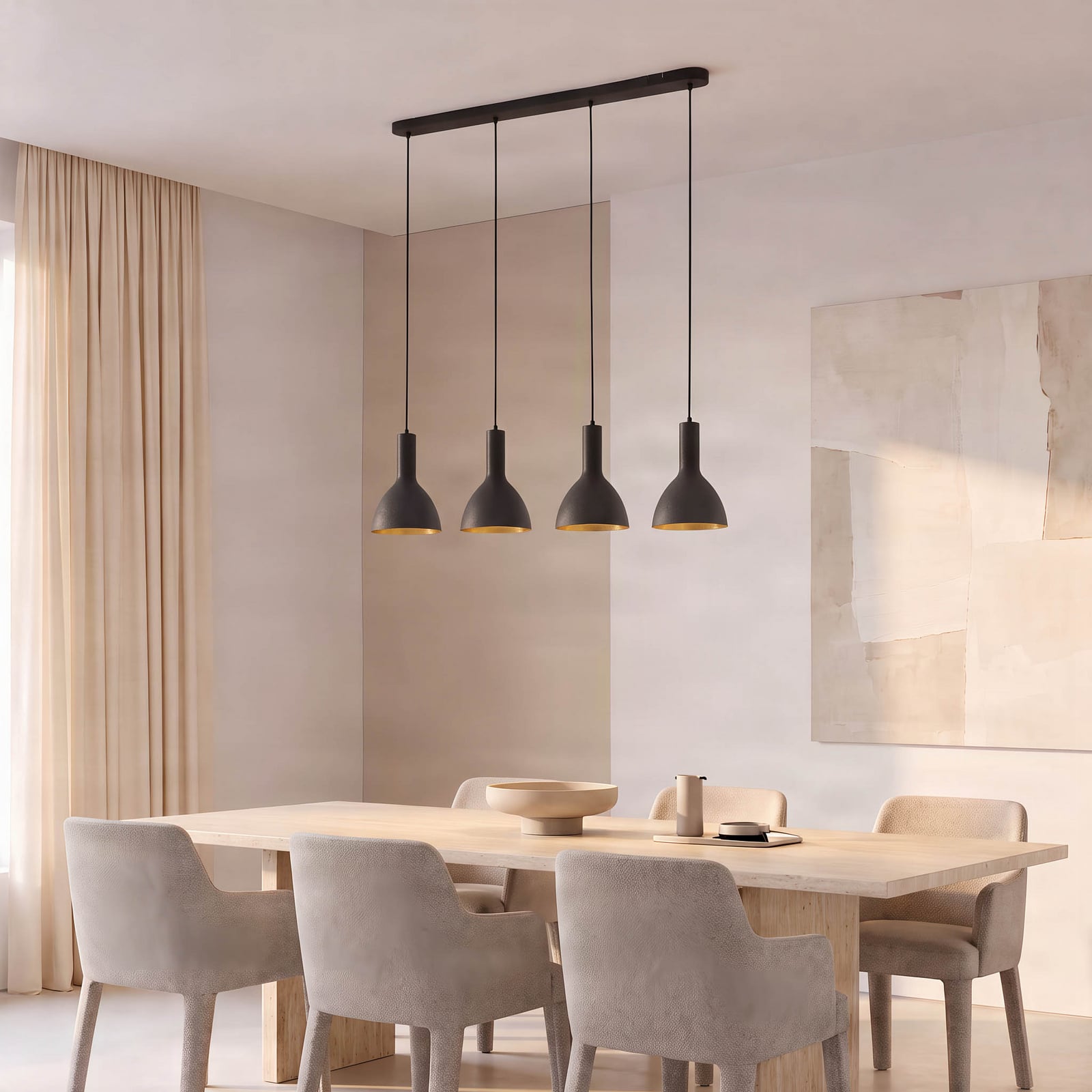 Cosmina 4 Candeeiro Suspenso Track Black/Gold - Arcchio