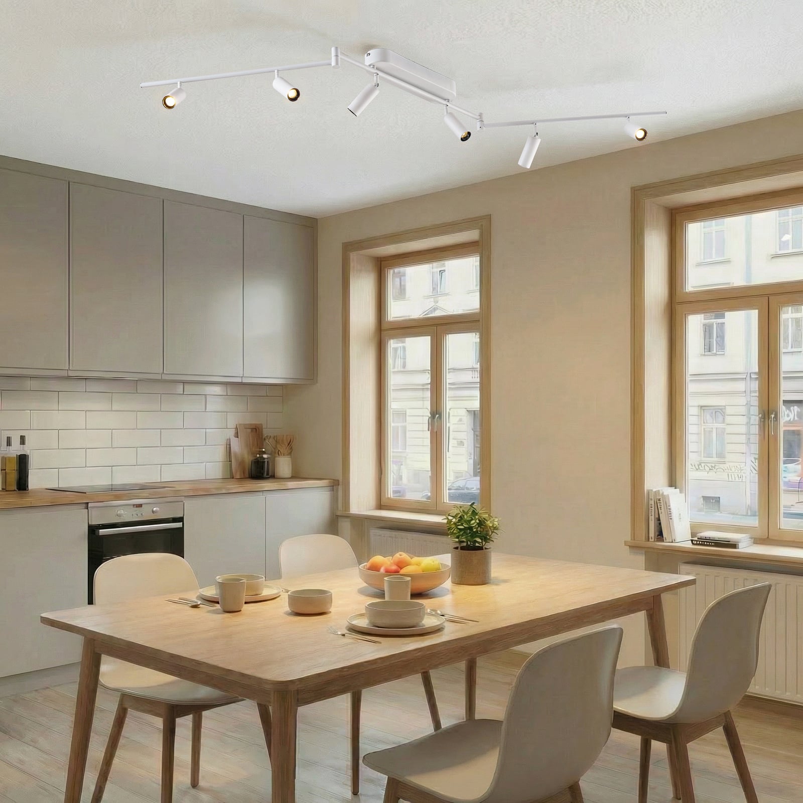 Lindby LED-Deckenleuchte Eldrin, 6-flammig, Spots, weiß