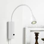 LED wall lamp Mento with flexible arm, white