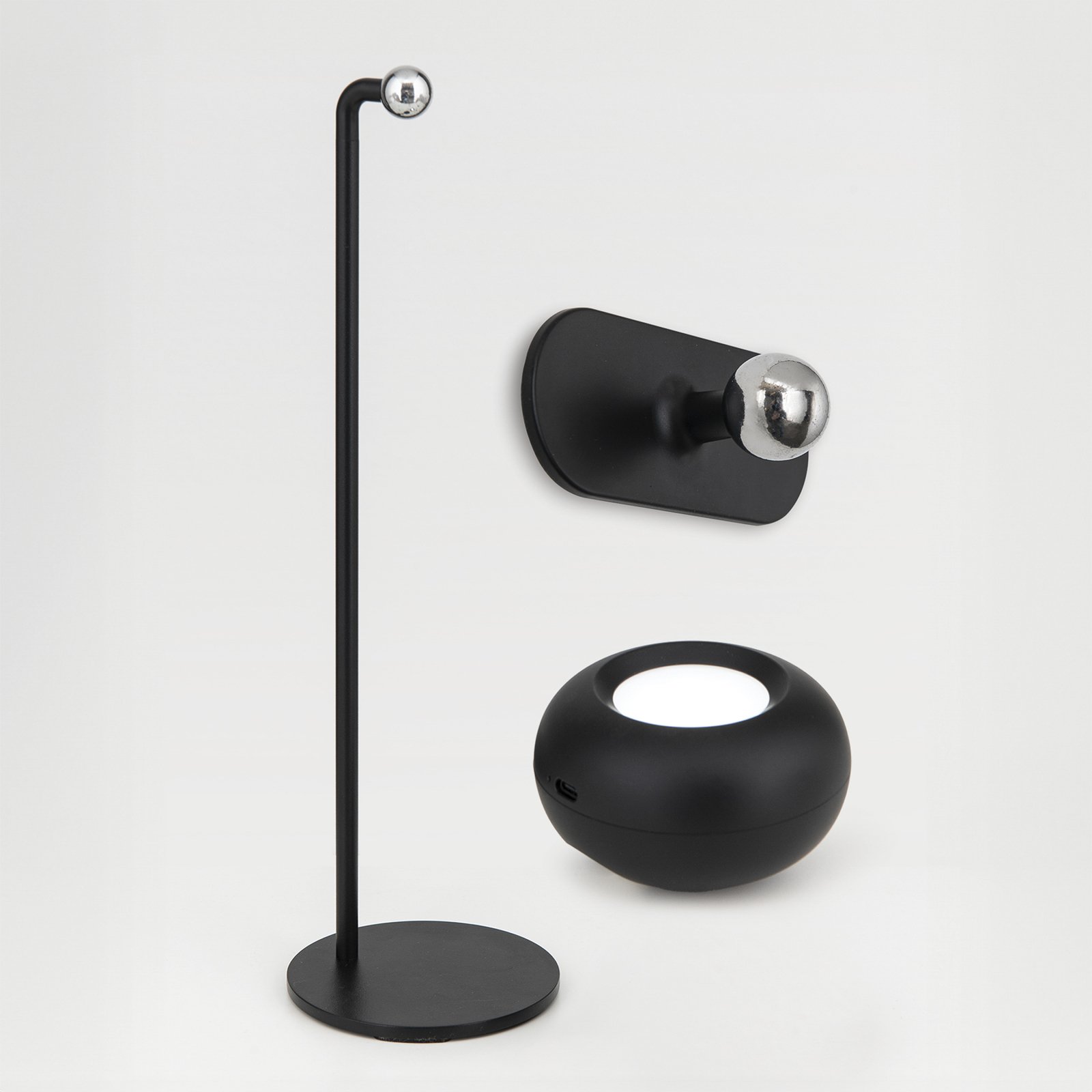 Kerby LED table lamp, black, height 40 cm, steel/aluminium