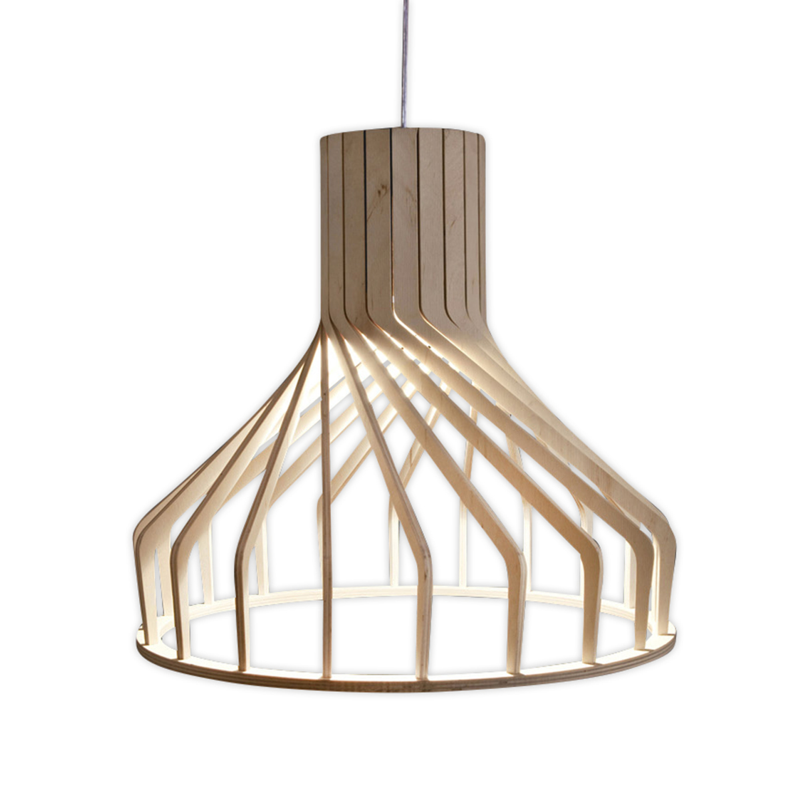 Suspension Bio S avec abat-jour en bois, GU10