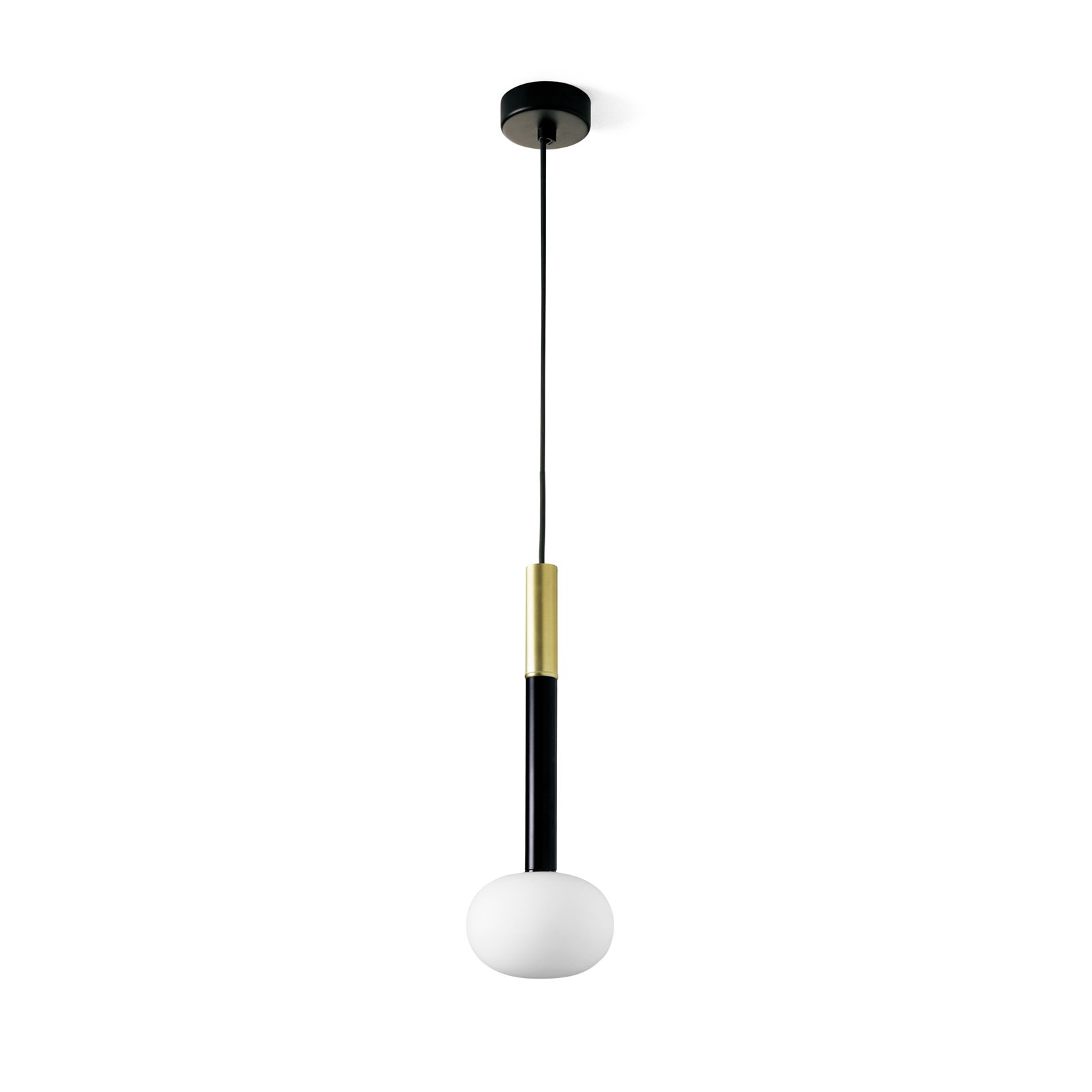 Suspension Mose, or, hauteur d'abat-jour 39 cm, 1 lampe, verre