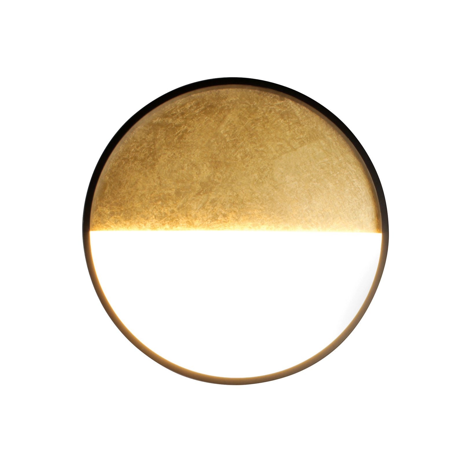 LED wall light Vista, gold/black, Ø 40 cm