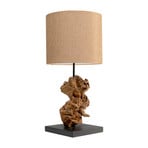 Kare galda lampa Nature Flame, koksnes gabals, 56 cm, E27