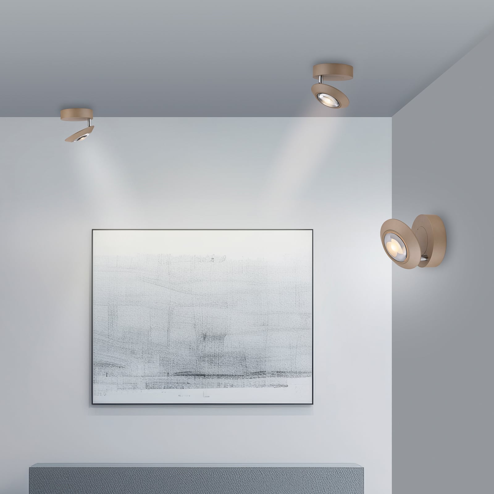 Oculis LED-Deckenlampe bronzefarben, Ø15cm Eisen/Glas - PURE