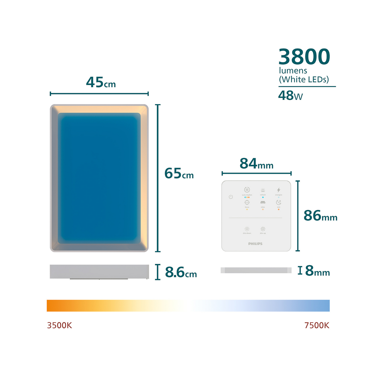 LED-Deckenlampe SKYLIGHT, 65 x 45 cm weiß CCT IP44 - Philips LED-Deckenlampe SKYLIGHT, 65 x 45 cm weiß CCT IP44 - Philips