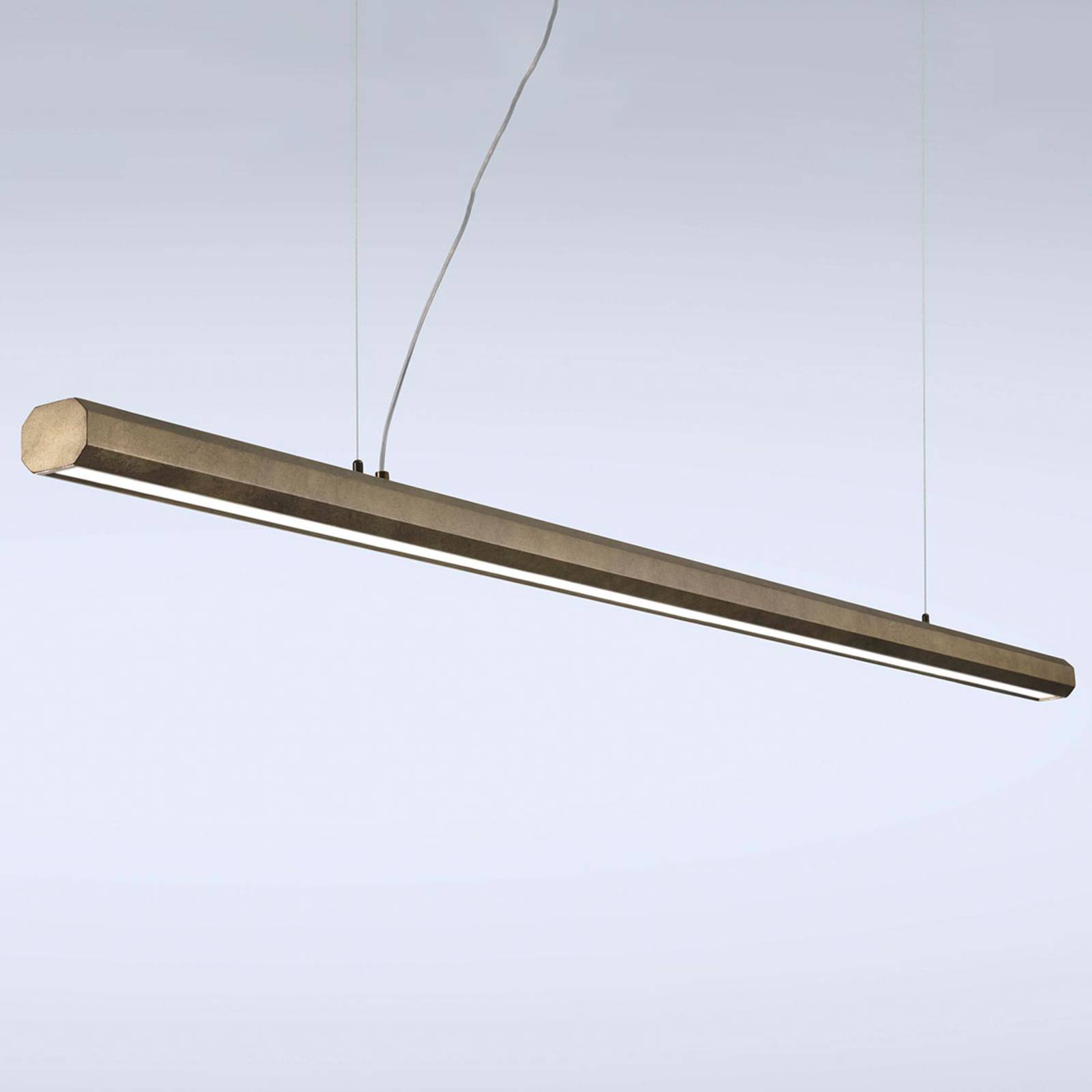Lampa wisząca LED Materica belka 200 cm mosiądz