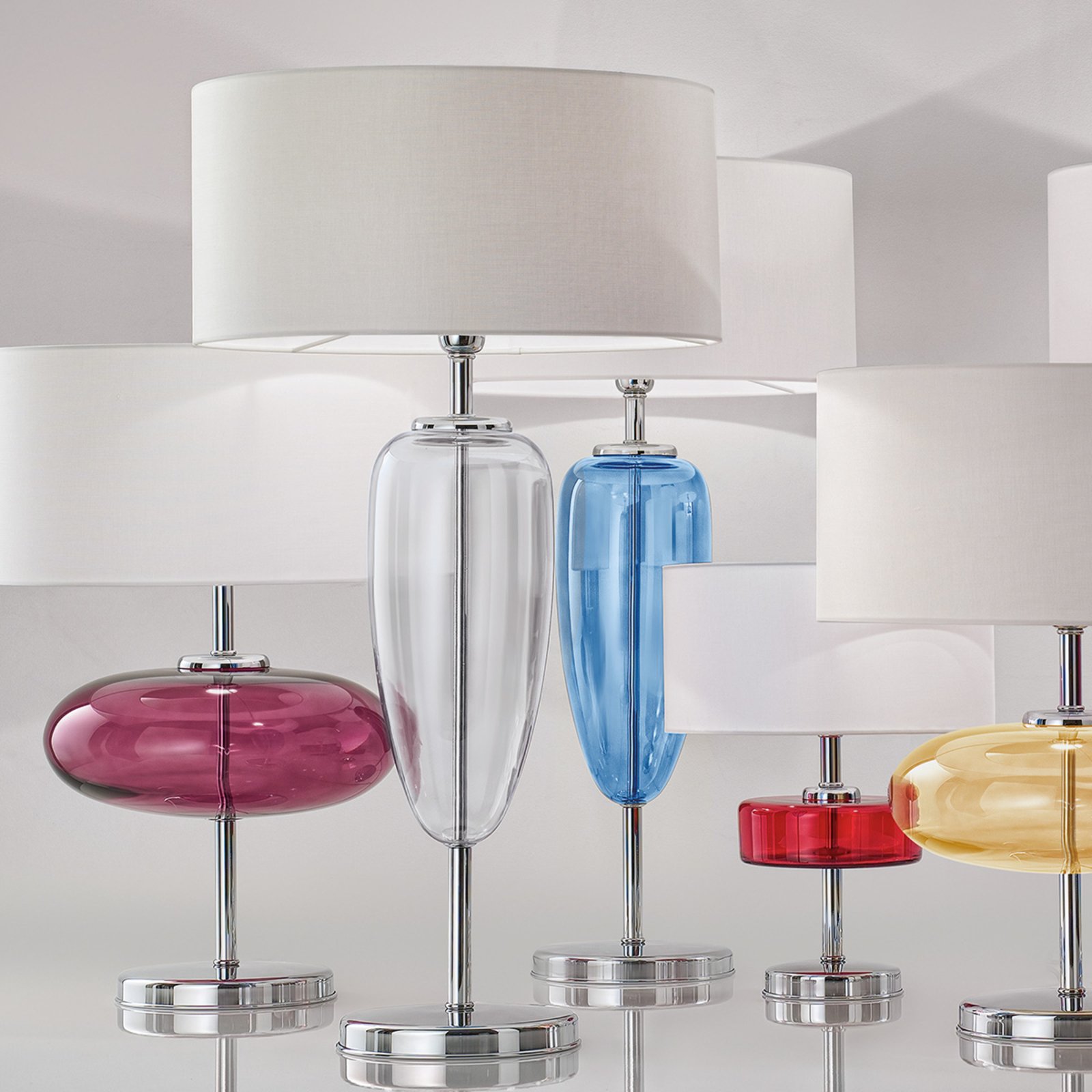 Table lamp Show Ogiva 82 cm glass element clear