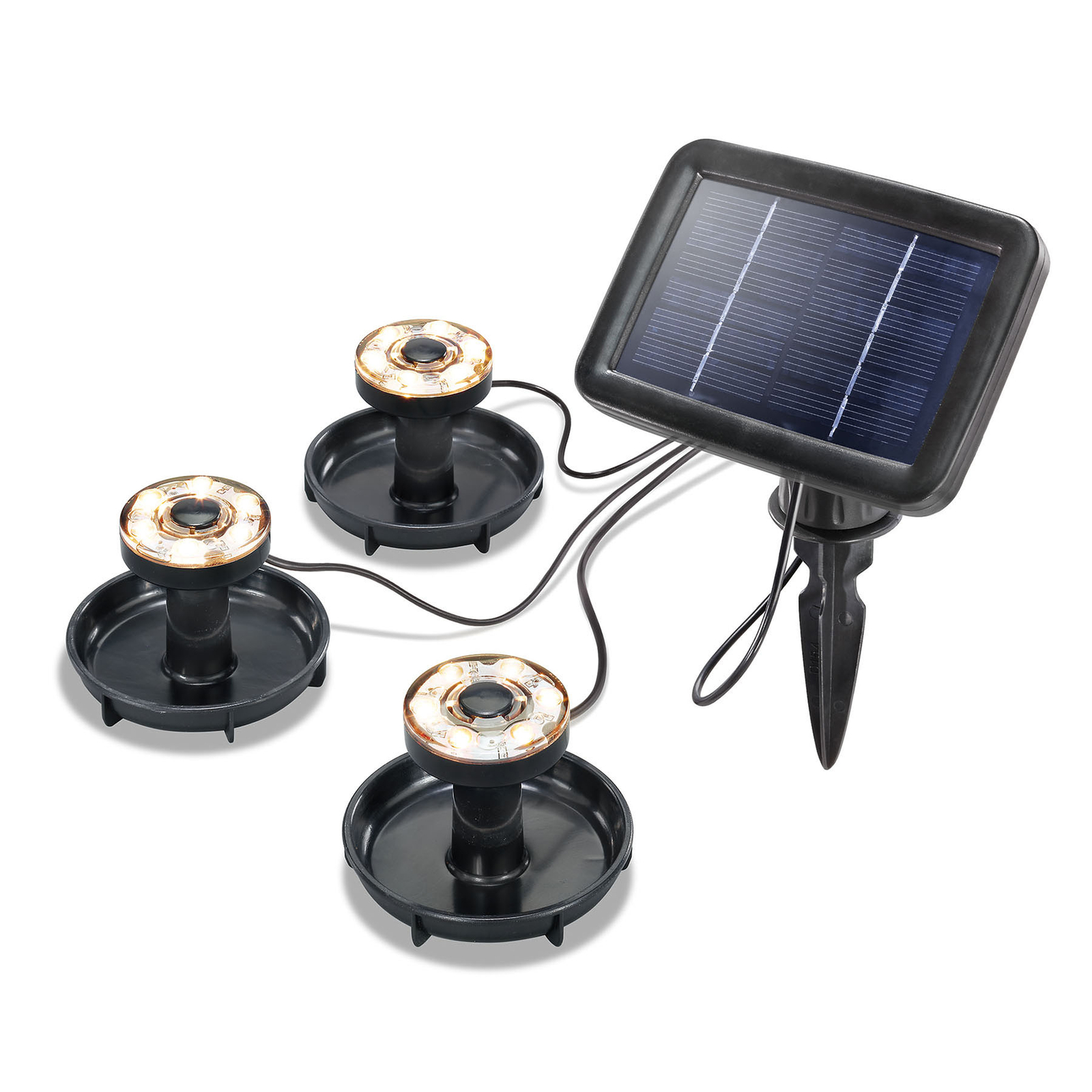 Esotec Splash LED solar underwater spotlight, set of 3, plastic, H: 2.2 cm