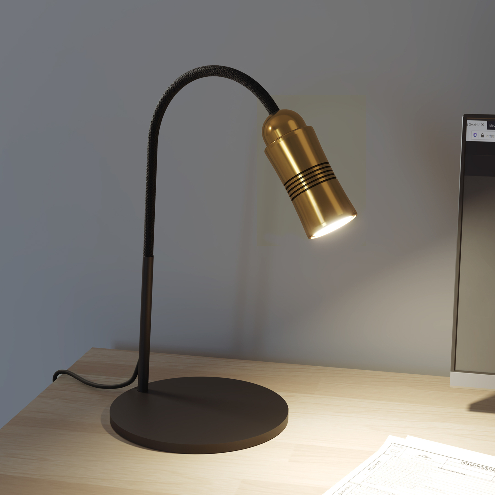 Neo! Table LED table lamp dimmable brass/black