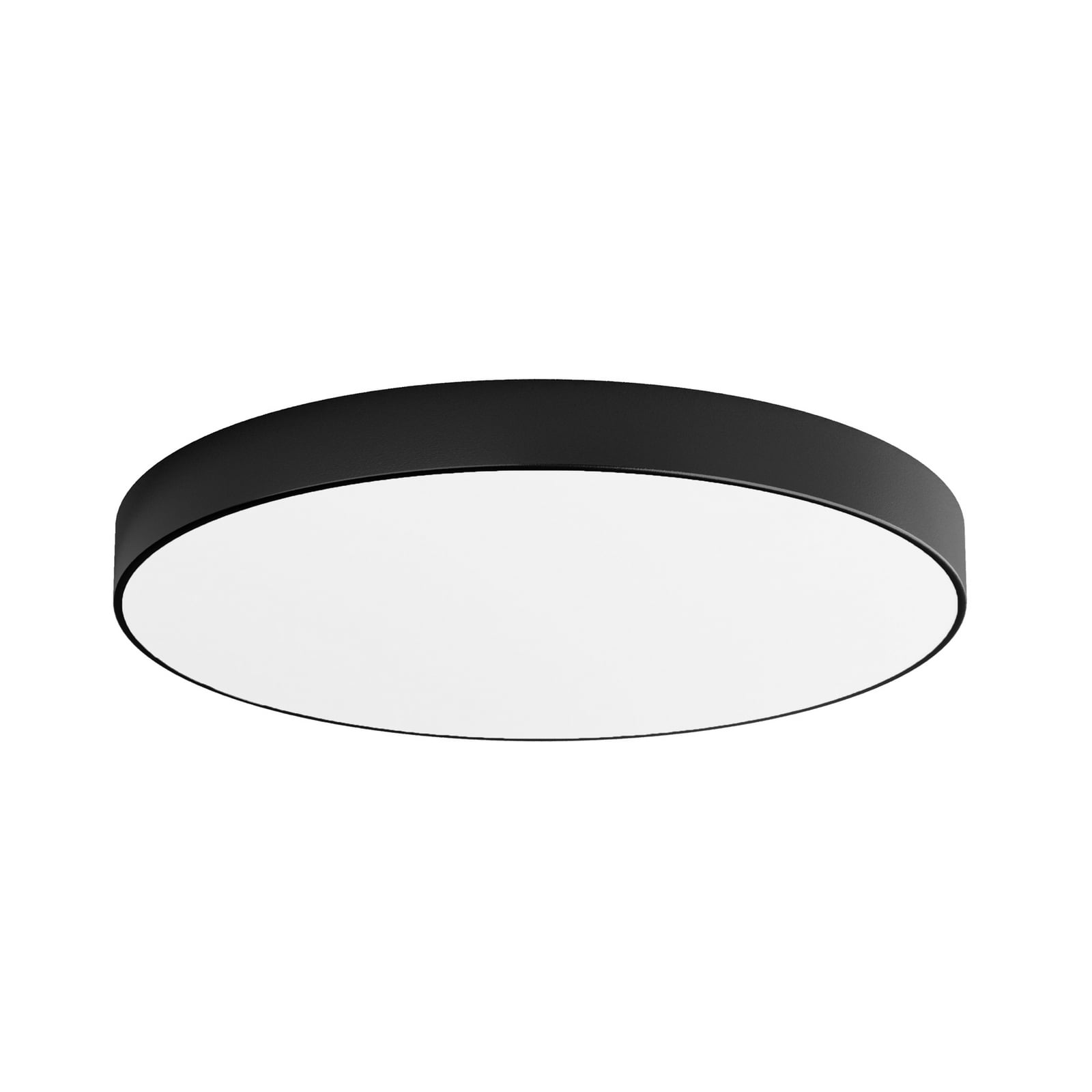 Plafonnier Cleo diffuseur de verre, noir, Ø 78cm