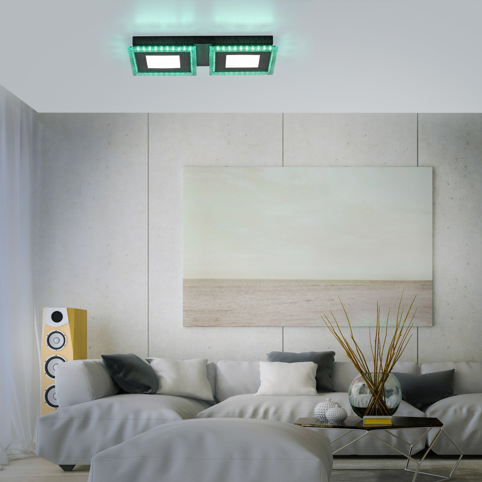 LED lubinis šviestuvas Acri CCT RGB nuotolinio valdymo pultas 44x20cm