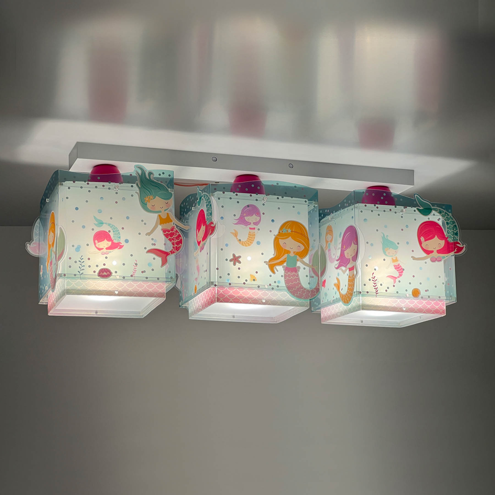 Dalber Mermaids lampa sufitowa, syrenki, 3-pkt.