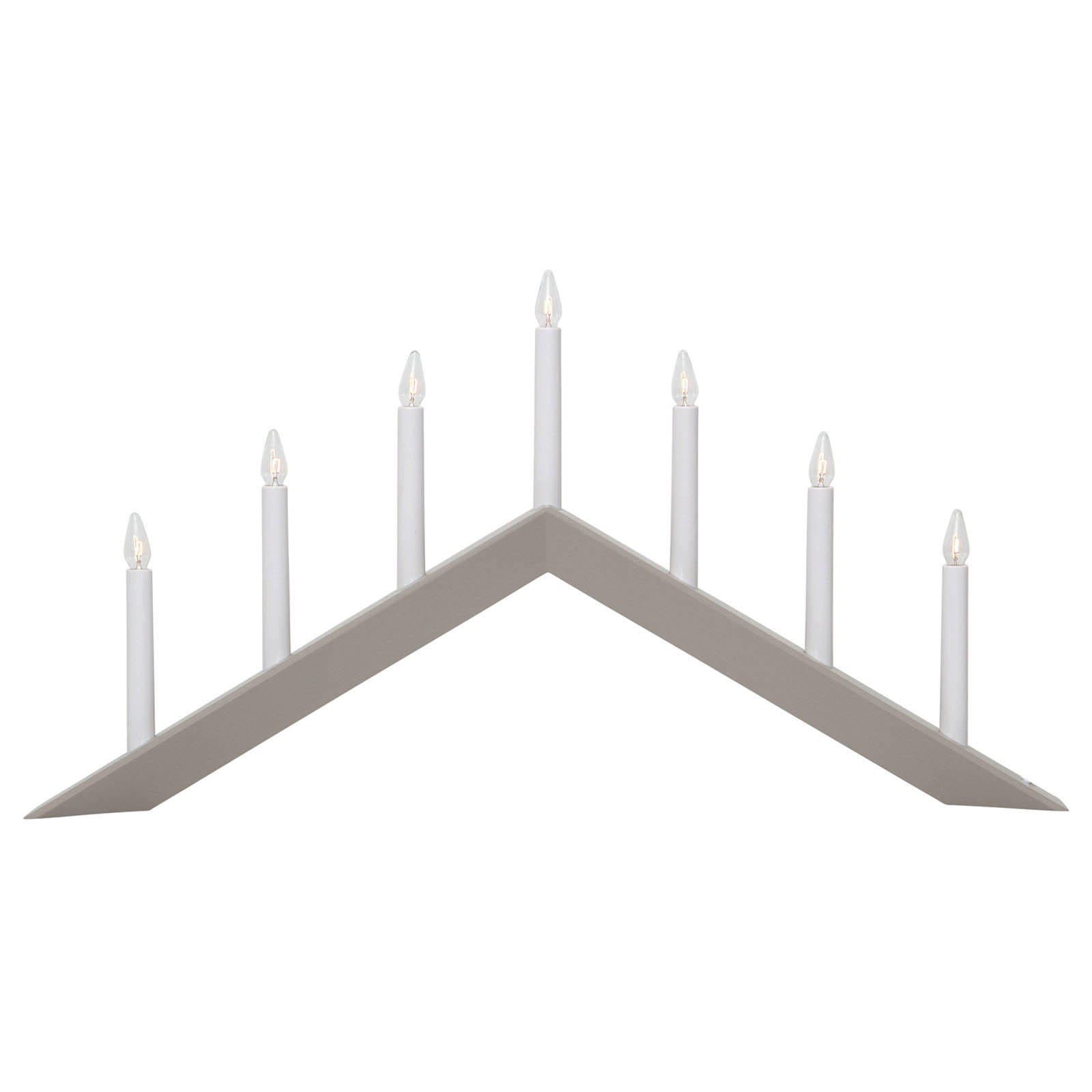 Kerzenleuchter Arrow, flach, 7flammig, weiß