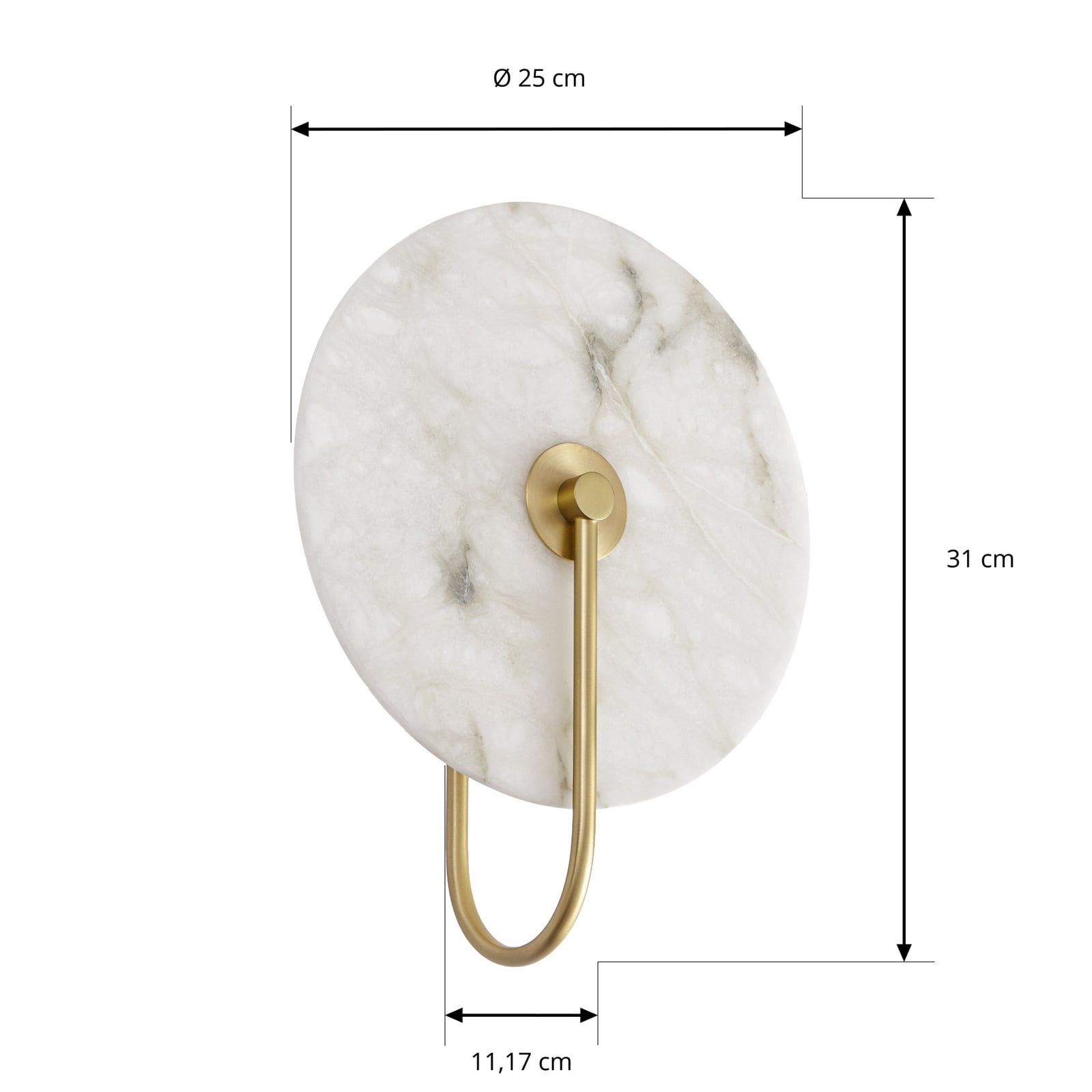 Ruma LED-Wandleuchte, Alabaster, messing, step dim - Lucande Ruma LED-Wandleuchte, Alabaster, messing, step dim - Lucande