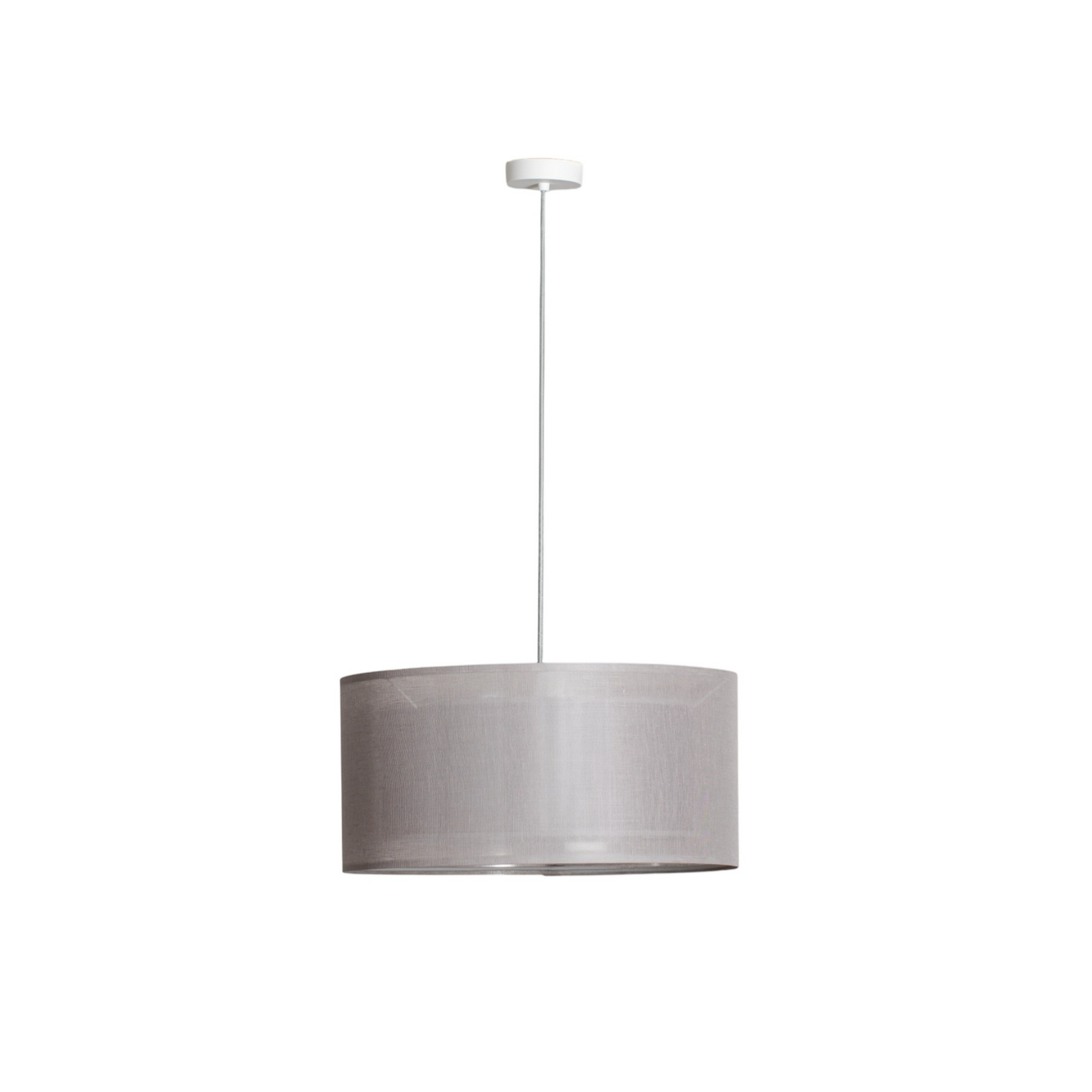 Duo Den Light pendant light, silver-grey, Ø 50 cm, linen, PVC
