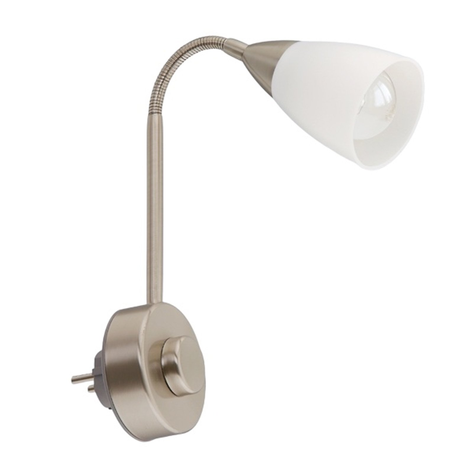 Dimmable plug-in light DIMMI nickel matt