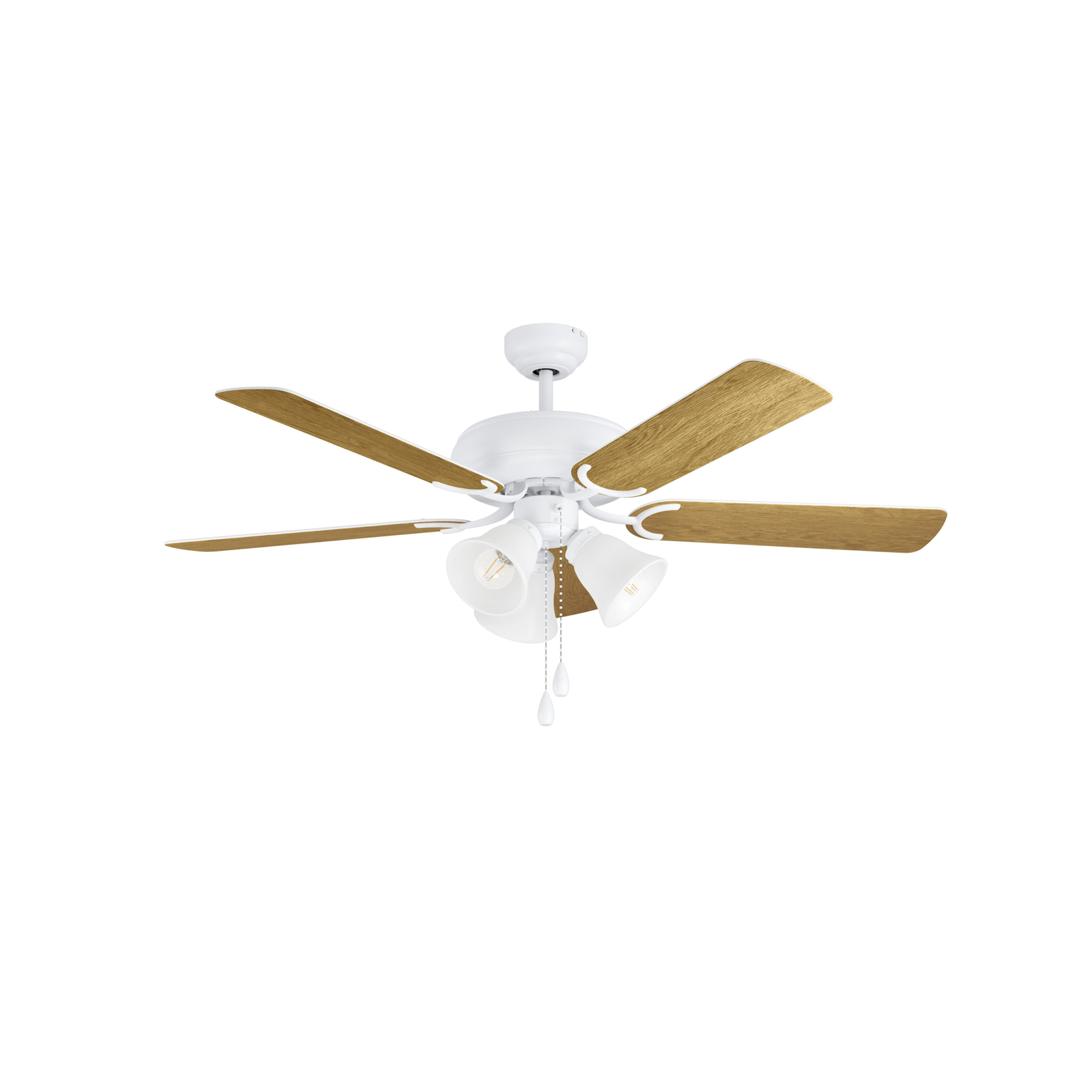 Las Palmas ceiling fan, 3 x E27, pull cord switch, white