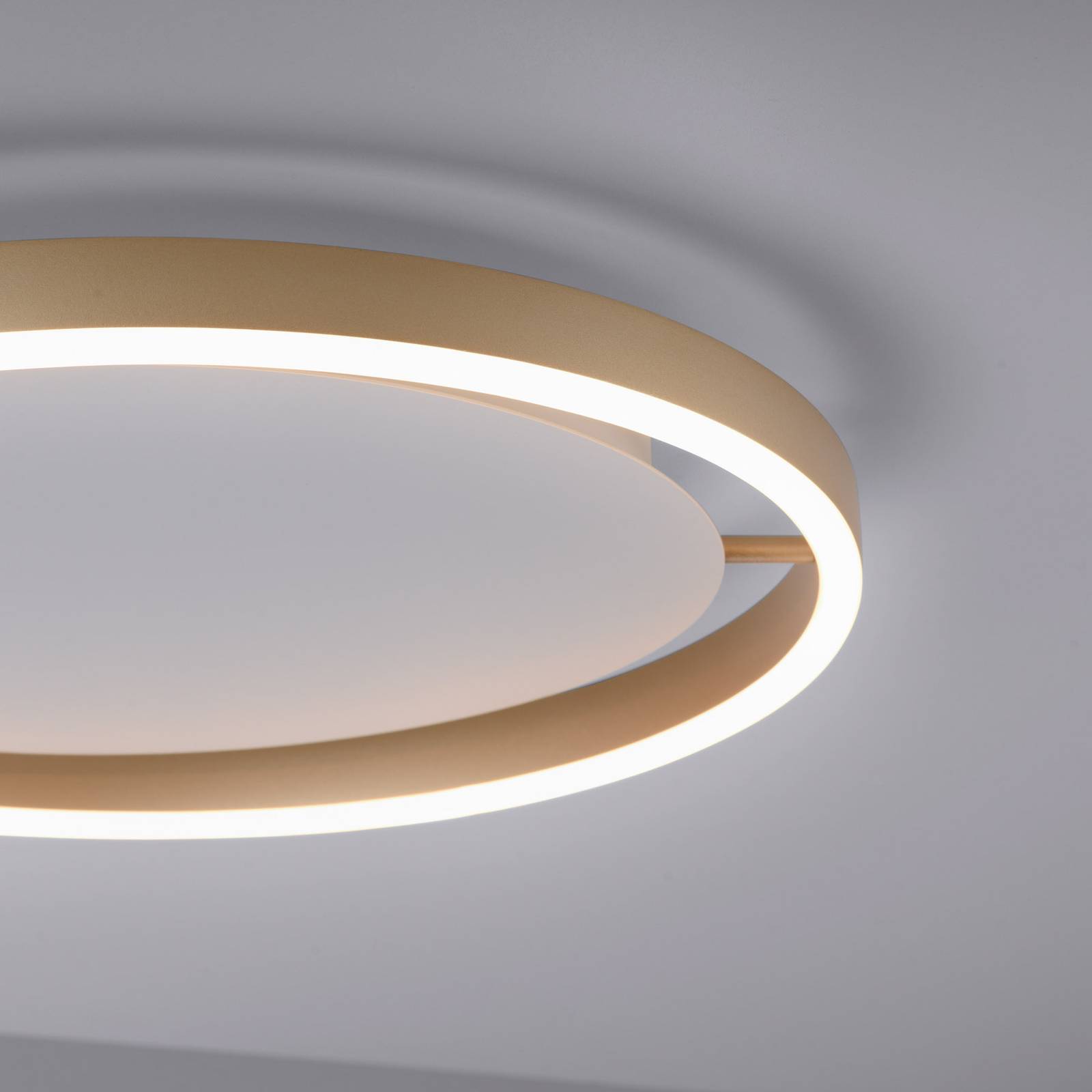 LED mennyezeti lámpa Ritus, Ø 39.3cm matt sárgaréz