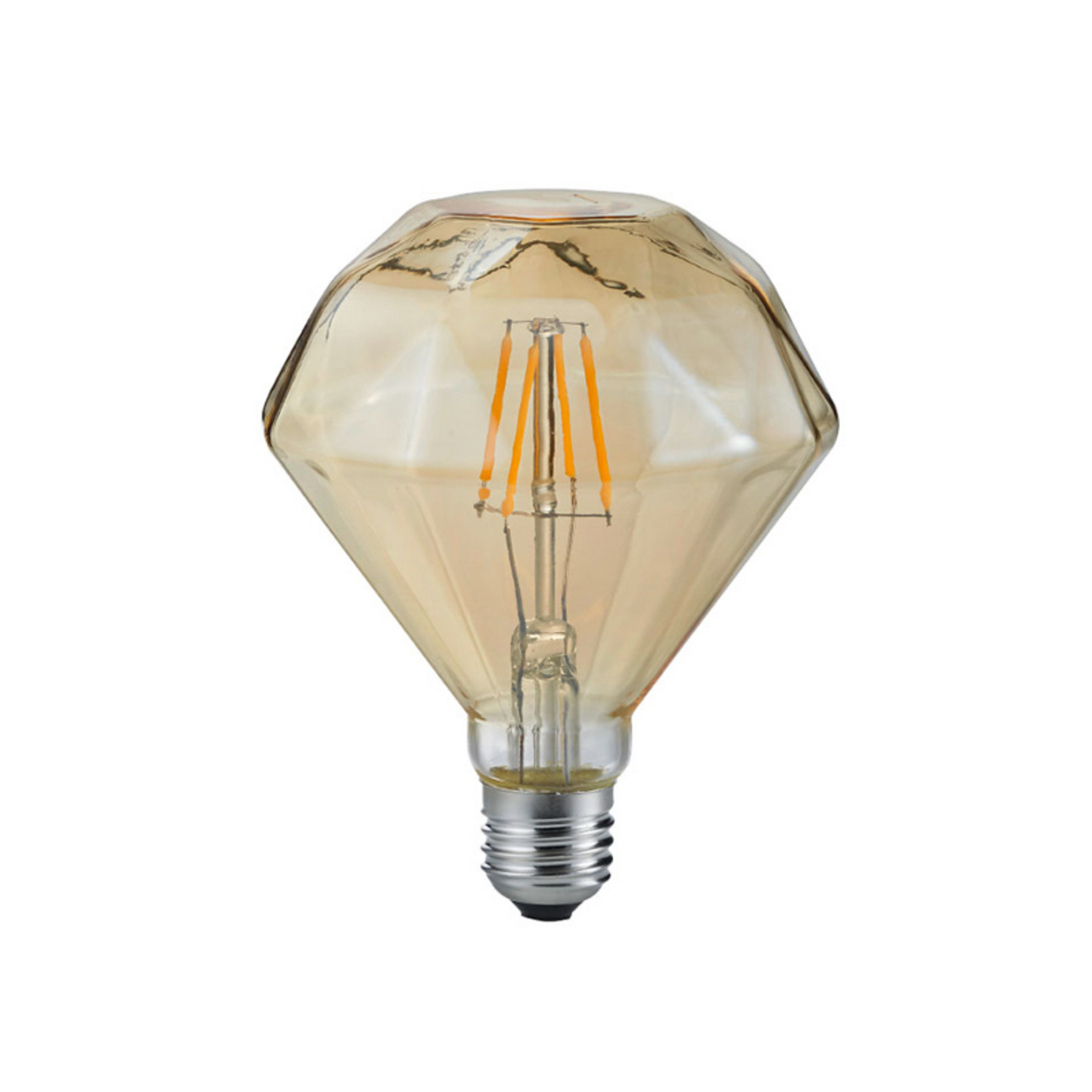 LED-pære E27 4W 2.700K diamantfilament rav