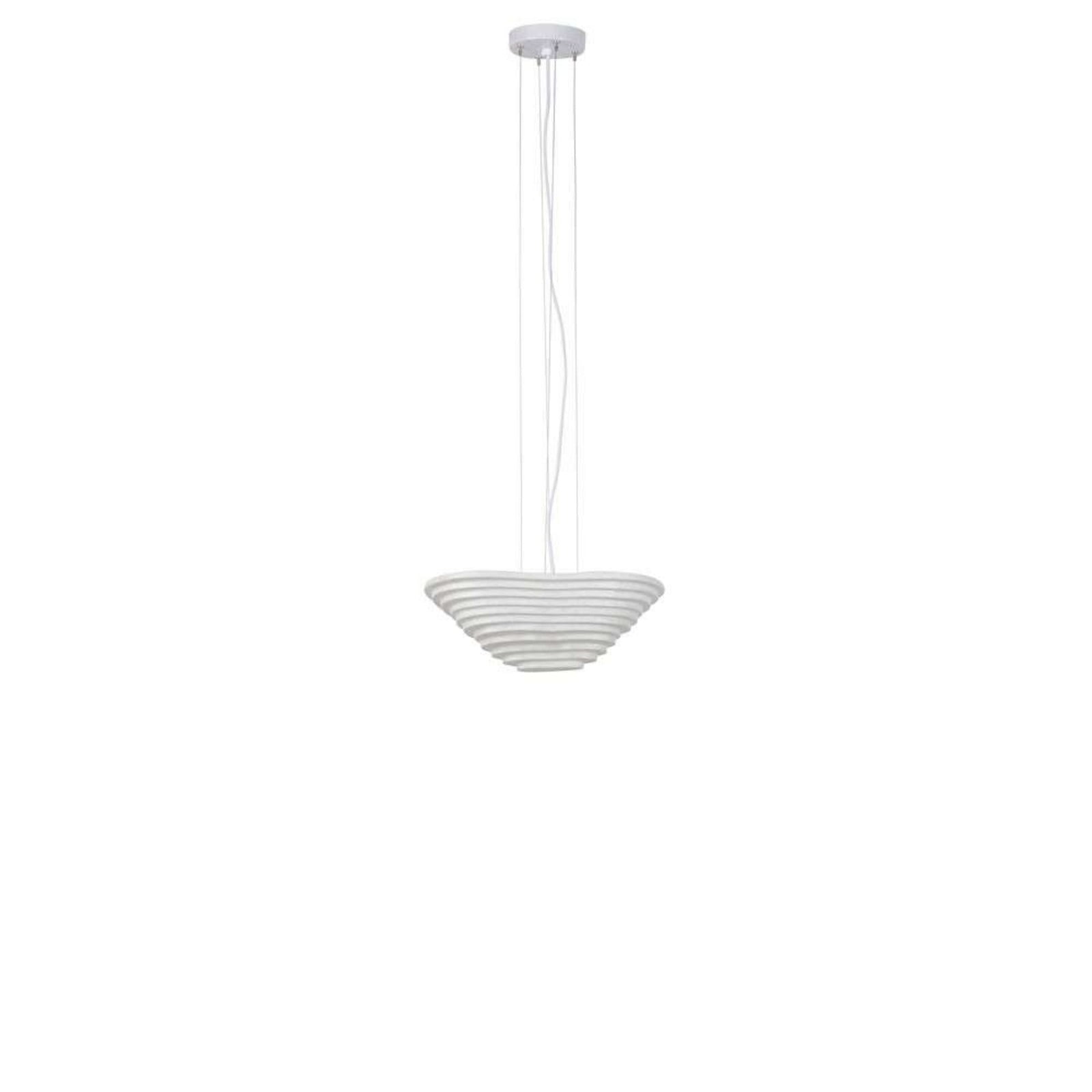 Nebulis pendellampe XS, længde 40 cm, hvid, silke – Forestier - Stue - Design - Stof / tekstil - Med skærm