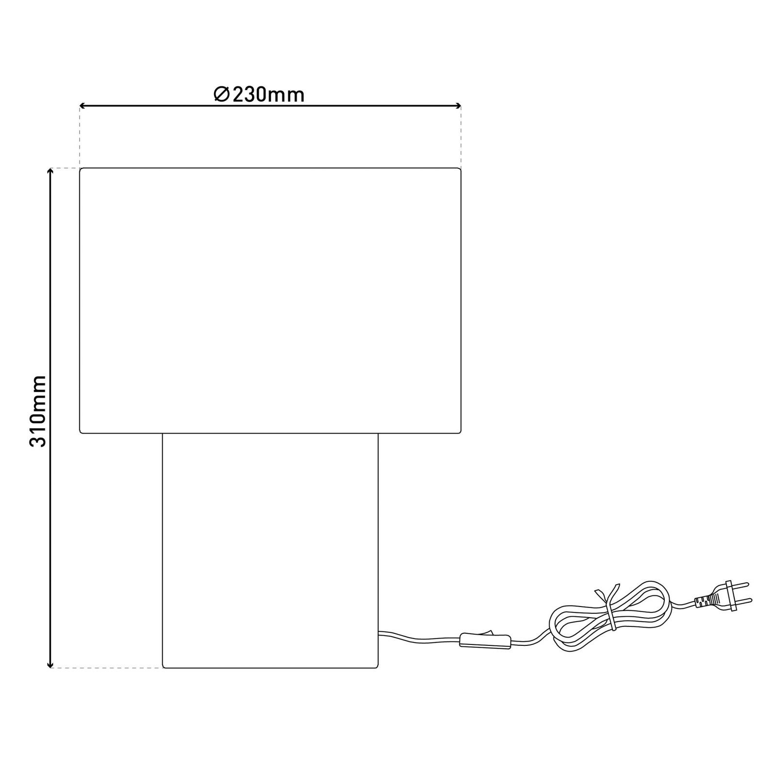 Stolna lampa Fluffy, bež visina 31 cm tekstil E27 cilindrična