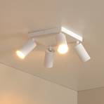 Spot pour plafond Clubs, blanc, 4 lampes, GU10, aluminium