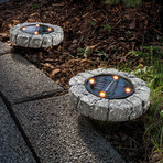 LED floor lamp, set of 2 in concrete look