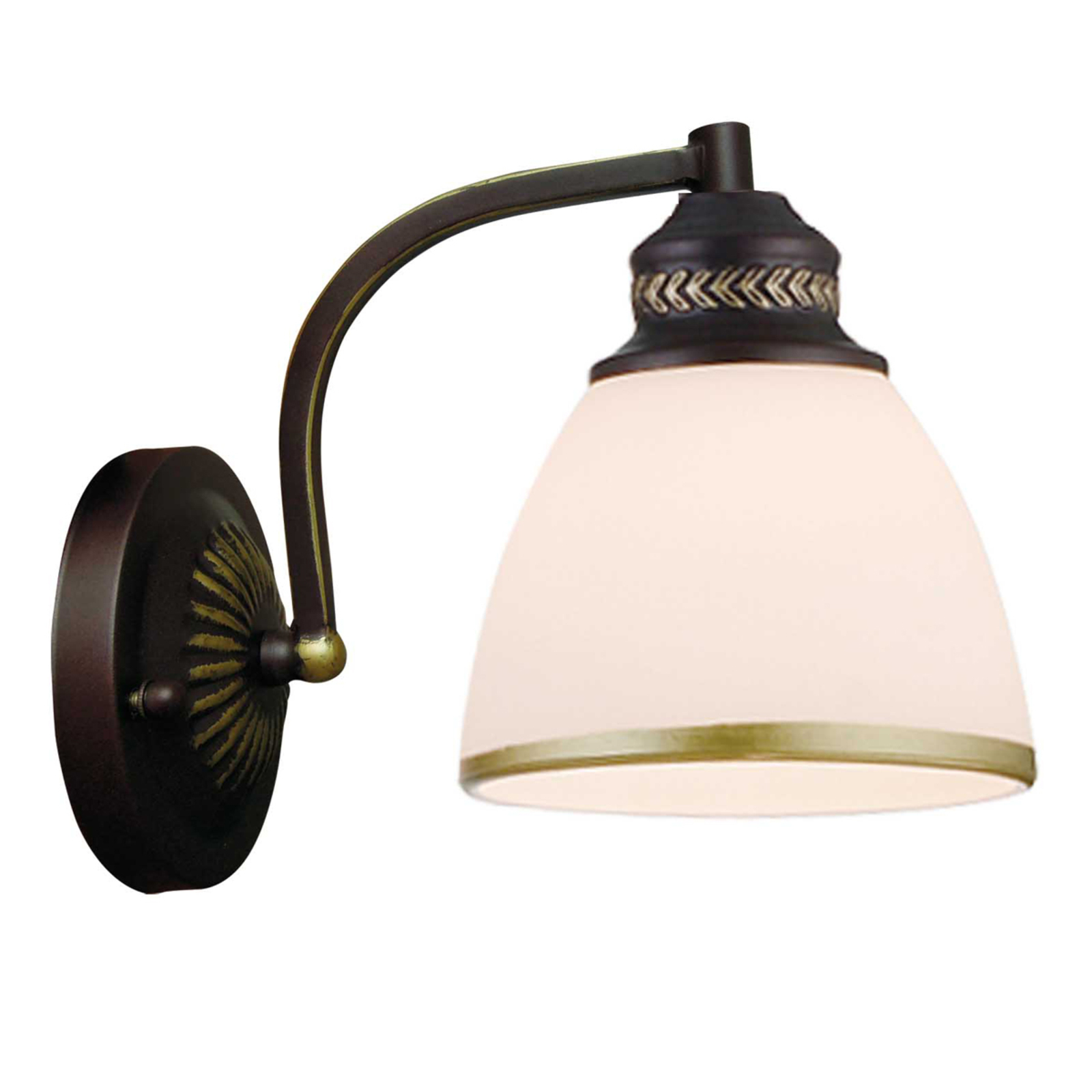 Clair - barna fém fali lámpa üveg ernyővel