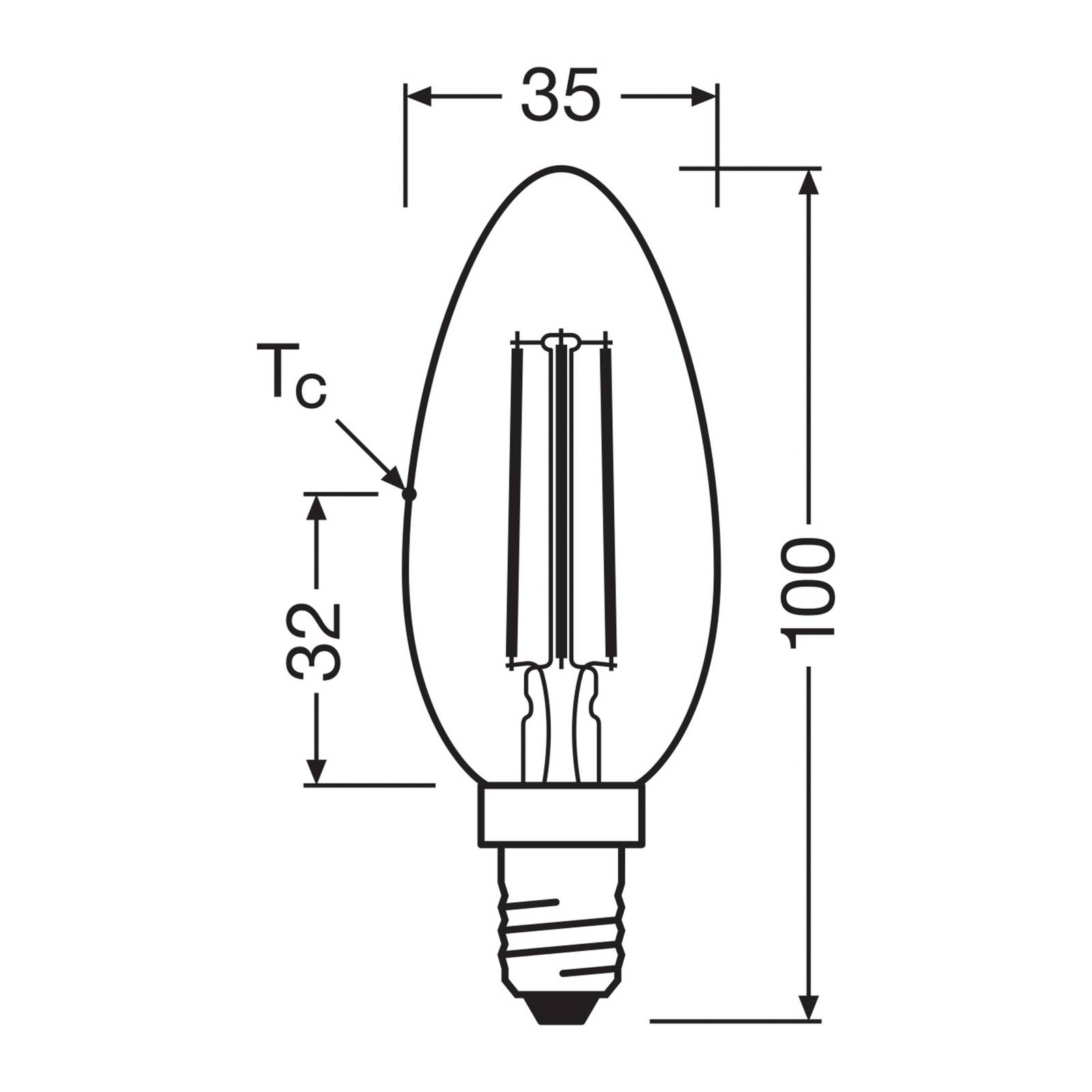 OSRAM żarówka świecowa LED E14 2,2W 827 E14 A klasa efektywności energetycznej