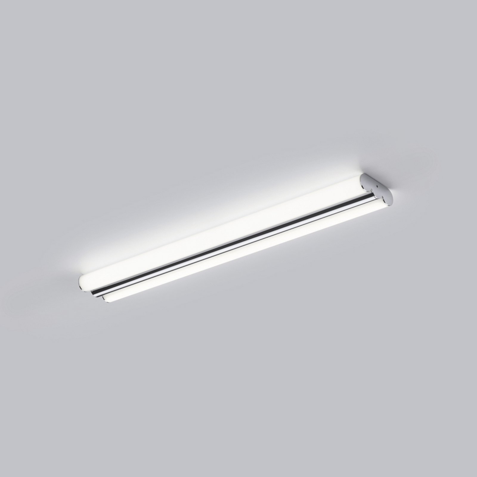 Helestra LED mirror light LOOM, length 60 cm, chrome, IP44