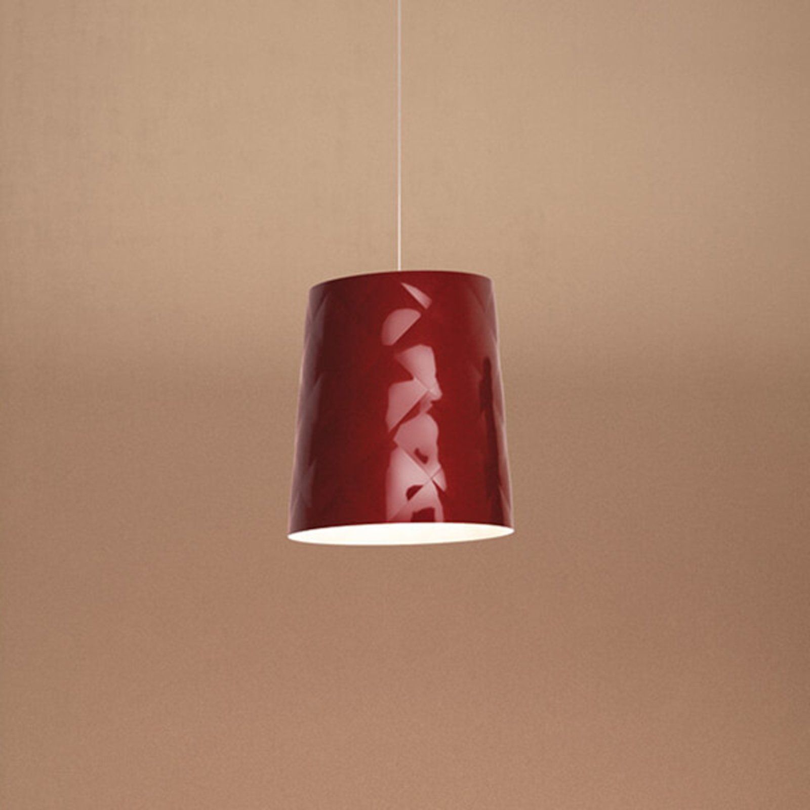 Kundalini New York závesná lampa, Ø 33 cm, červená