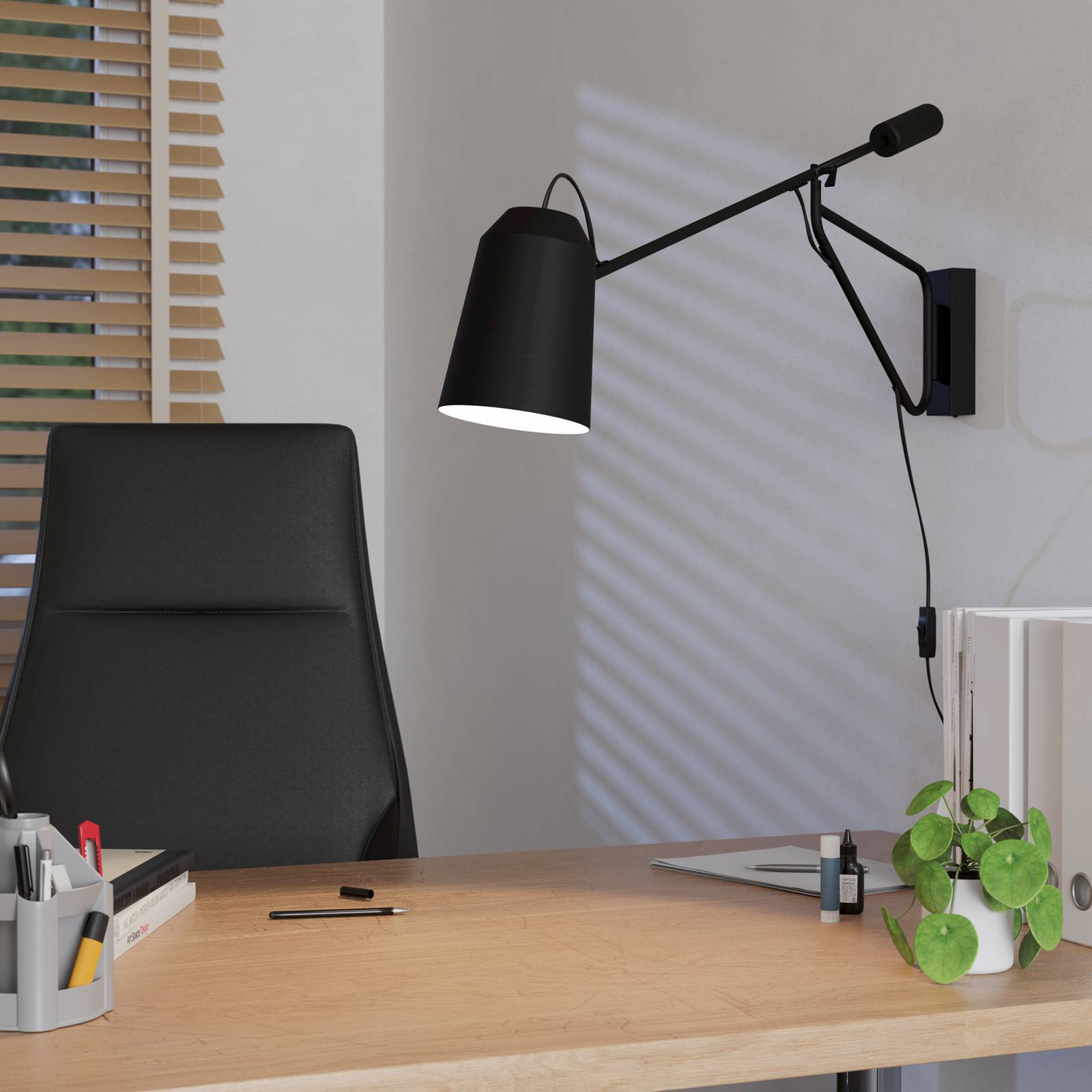  Eglo Wandleuchte Loreto 1 Mit Langem Arm Und Stecker 