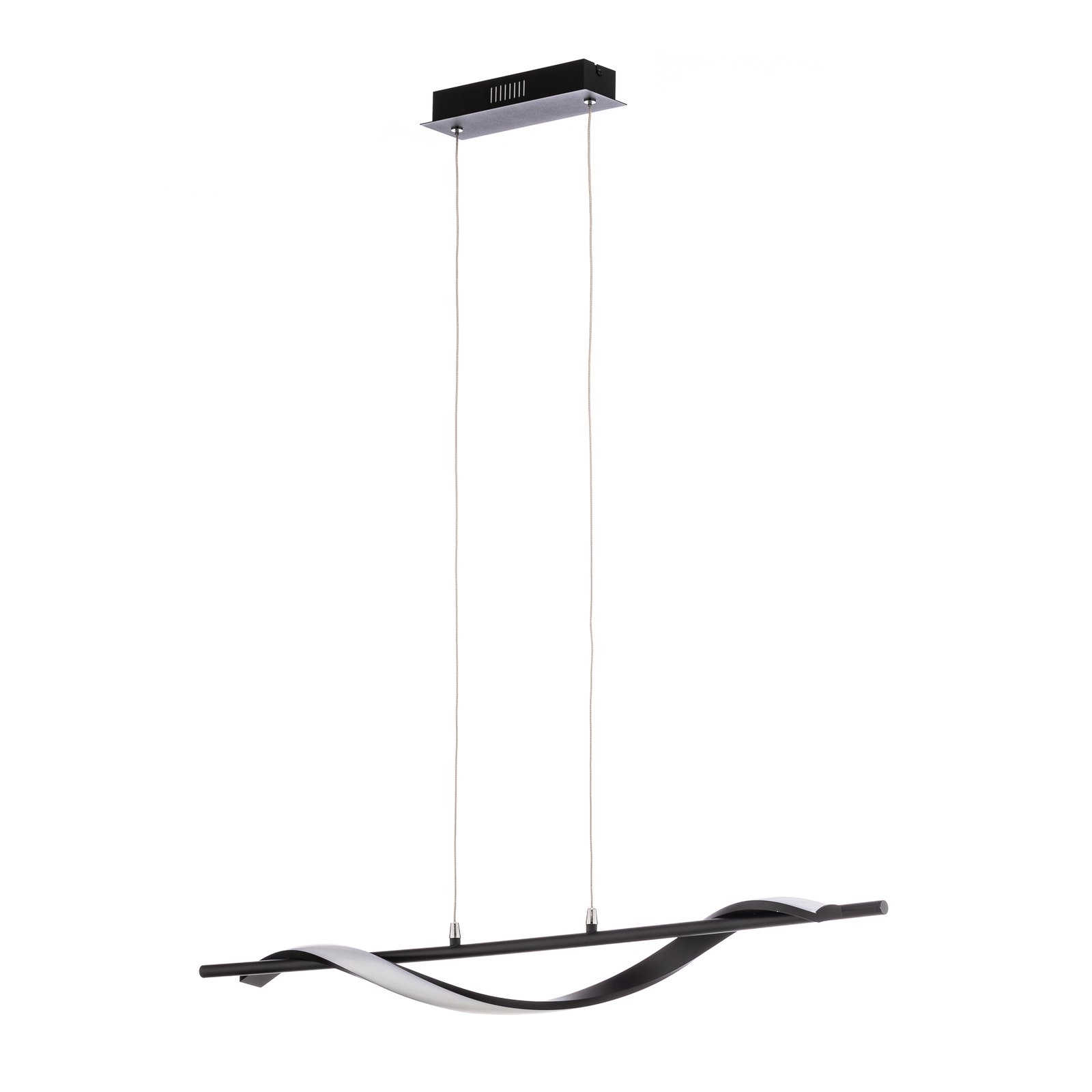 Lindby LED hanglamp Munja, zwart, metaal, dimbaar