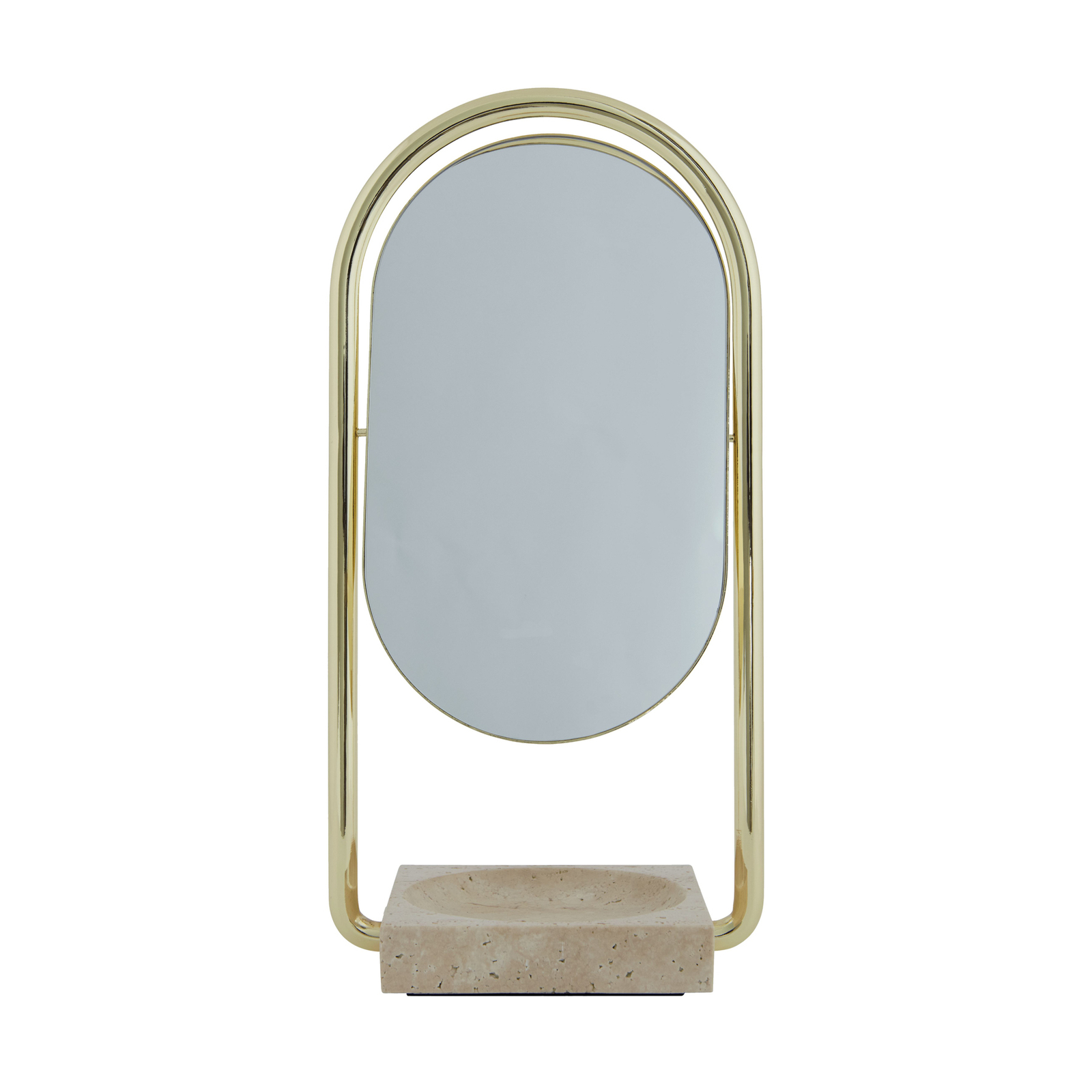 AYTM Angui table mirror, gold, height 35 cm, glass, marble