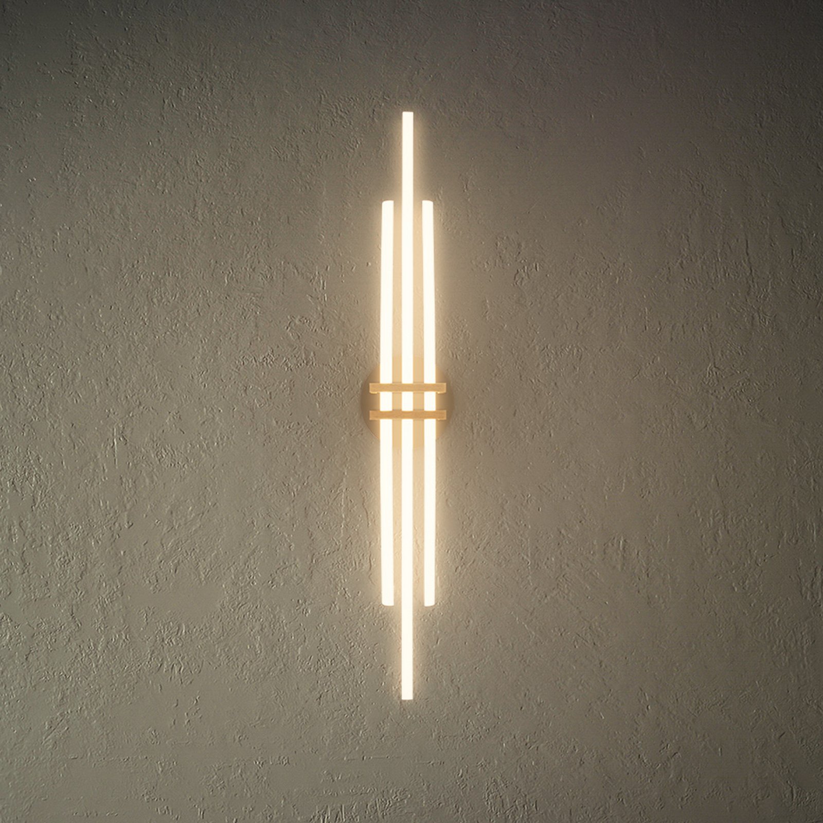 Tinka LED ceiling lamp, wood colour/black, length 98 cm