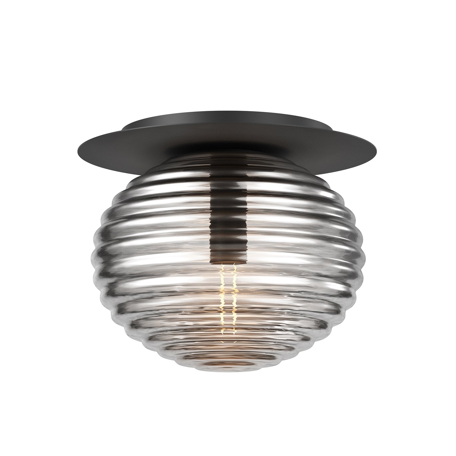 Maytoni Reels ceiling light, black / grey, Ø 35 cm, glass