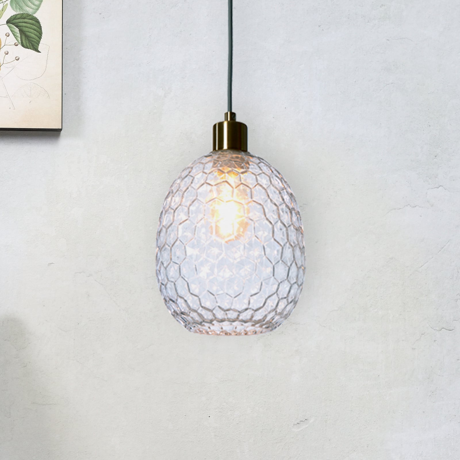 IT'S ABOUT ROMI Suspension Venice, ovale, transparente, verre, E27