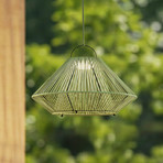 Lindby LED saules enerģijas piekaramā lampa Austas, zaļa, Ø 50 cm, USB, IP54