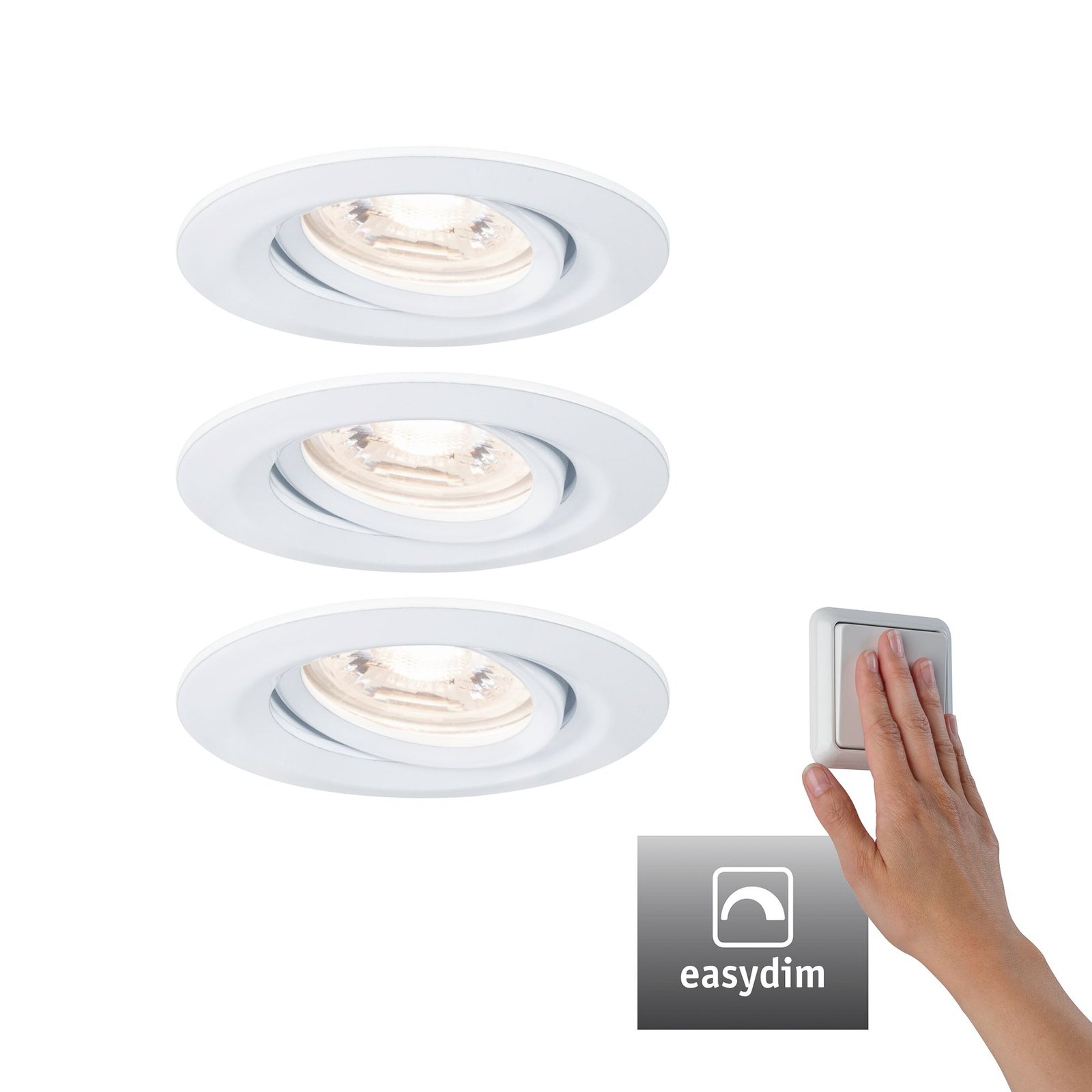 Paulmann Nova mini Plus LED EasyDim lot de 3 blanc