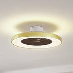 Lindby Ventilateur de plafond LED Teleo, laiton, DC, silencieux, Tuya