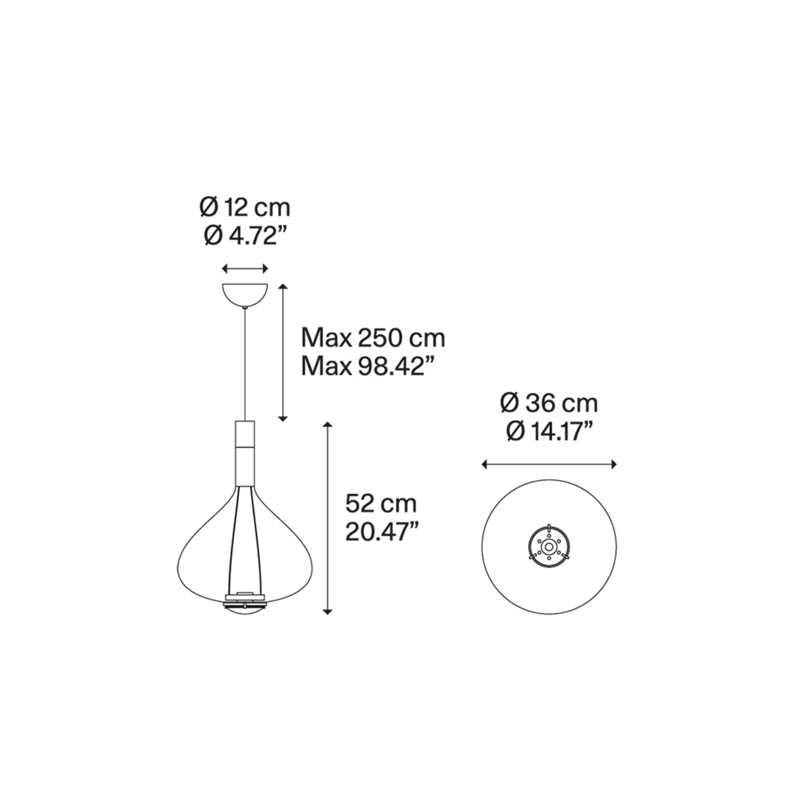 Sky-Fall SO Taklampa Large Clear Glass - Lodes