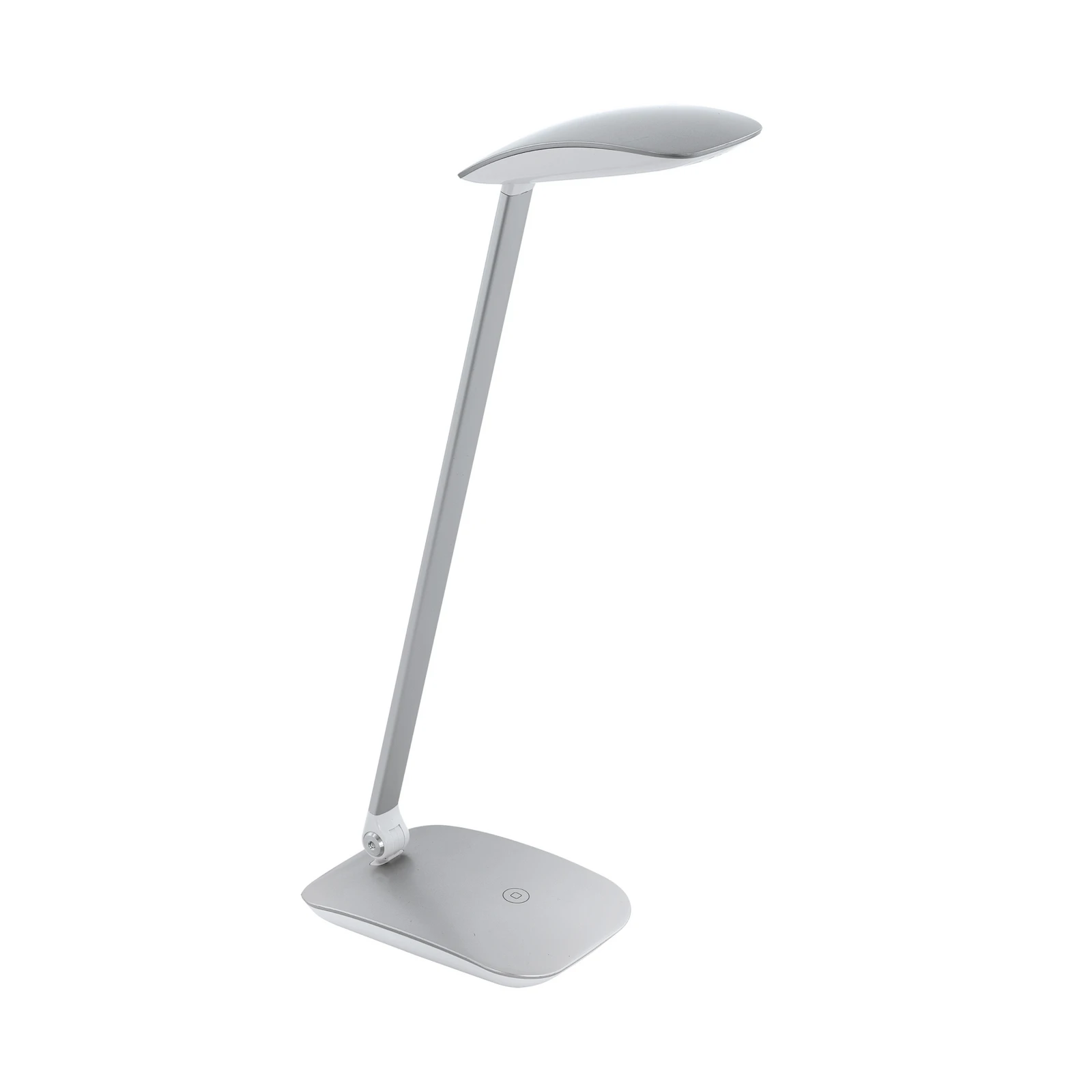Srebrna LED stolna lampa Cajero s prigušivačem
