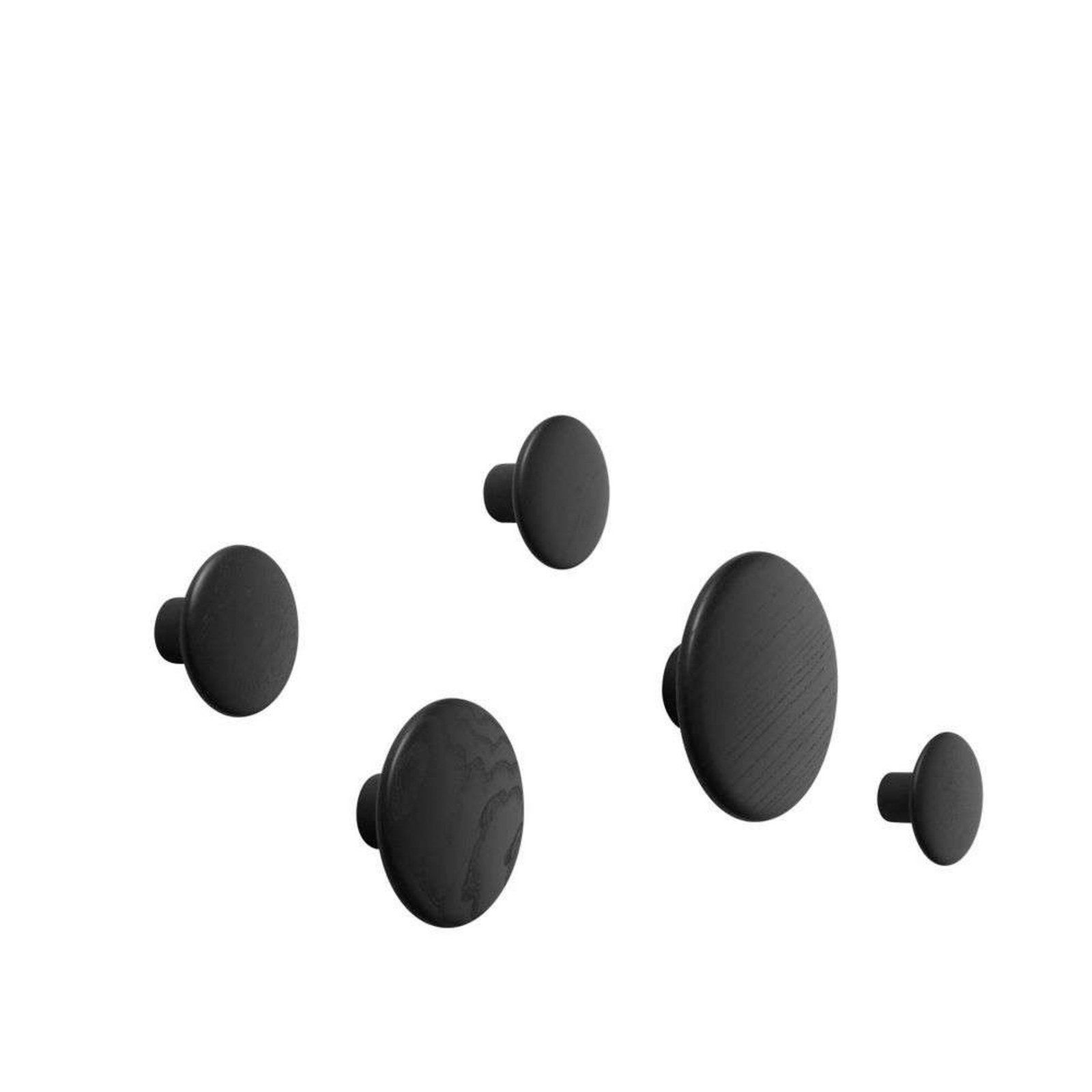 Dots Wood Set Of 5 Black - Muuto