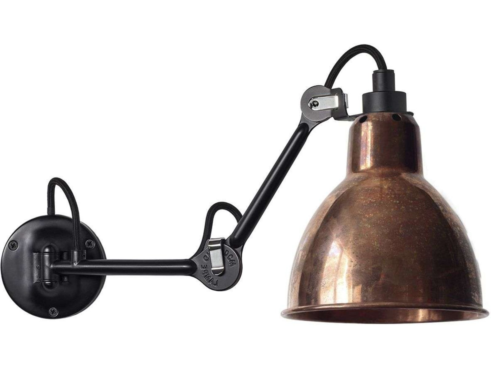 204 Wandleuchte Black/Raw Copper Lampe Gras - Wohnzimmer - Design - Metall