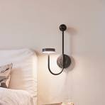 AYTM Grasil LED-vägglampa, svart, marmor, stickpropp, 54 cm