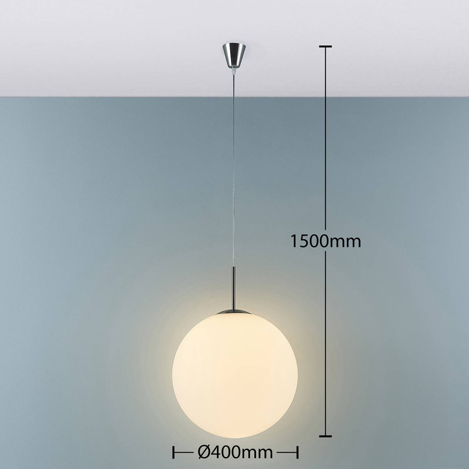 Lampa wisząca Marike, biały, szkło, Ø 40 cm